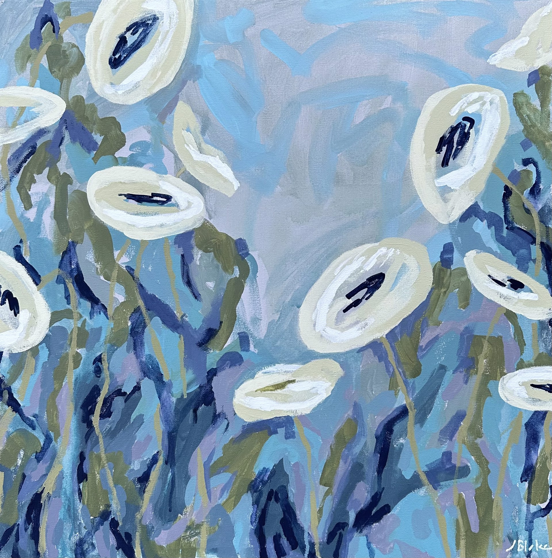 White Poppies by Julia Blake