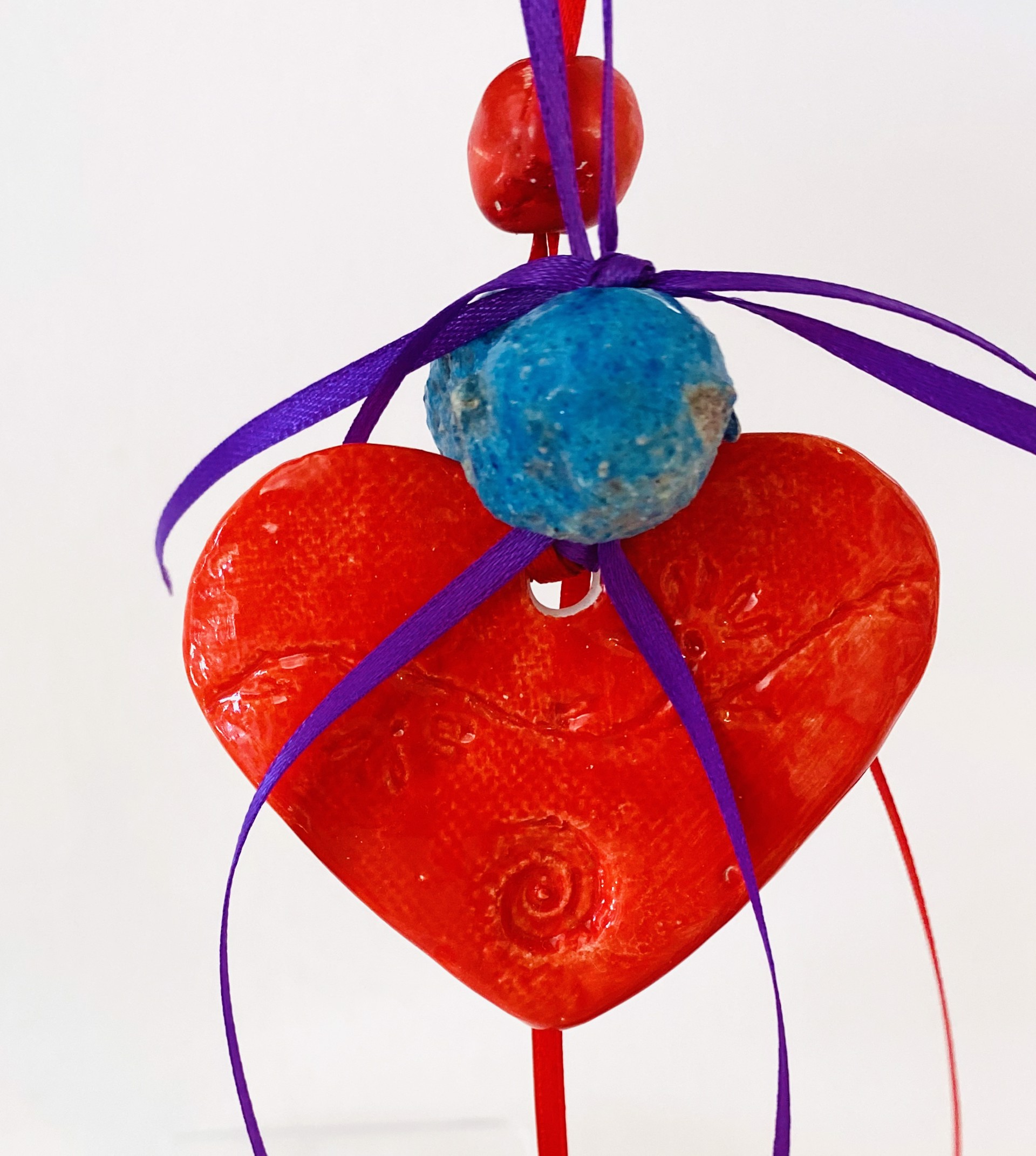 Heart Ornament with flower detail, #4 by Judy Kepley