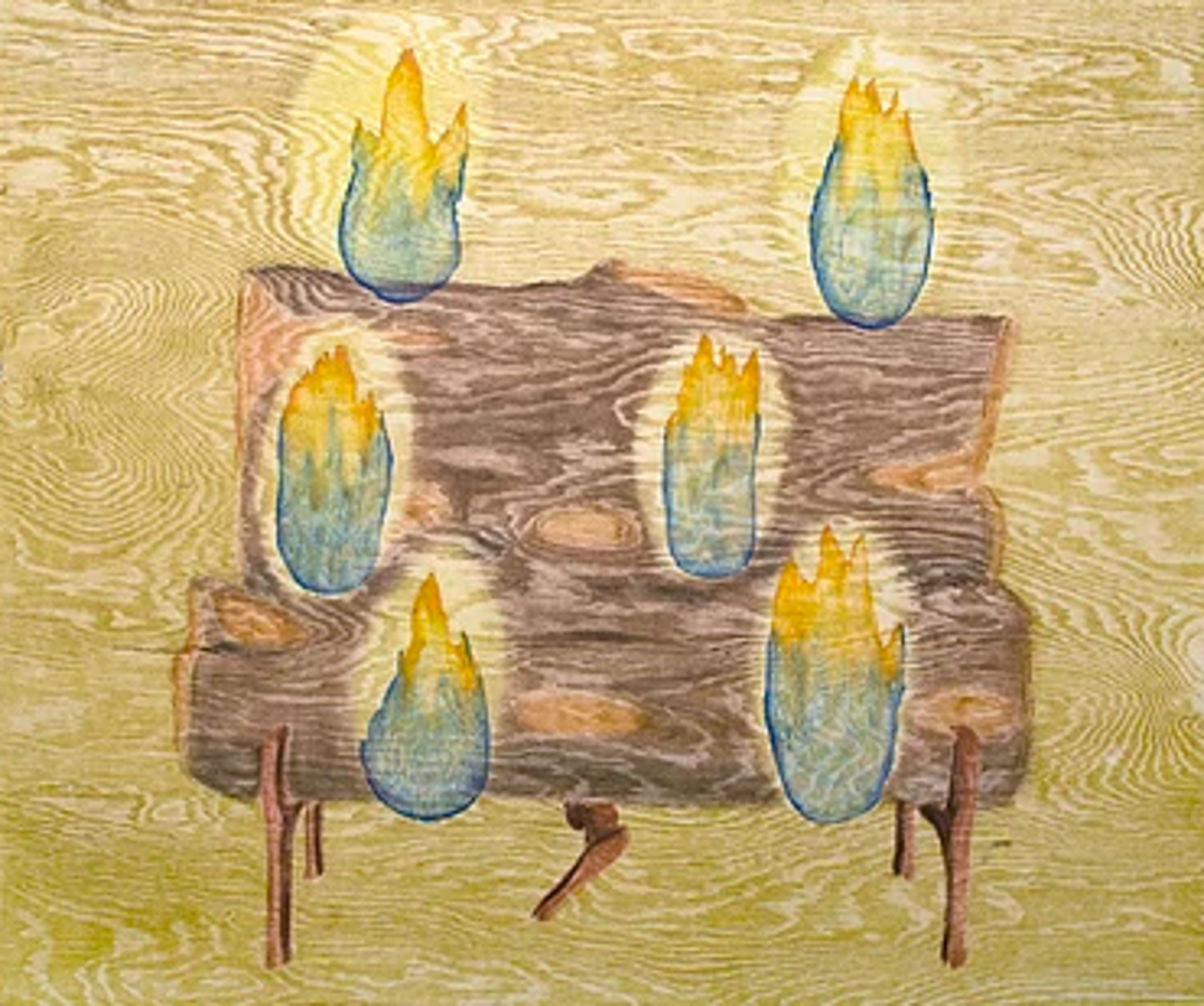 Logs and Fire by David Hefner