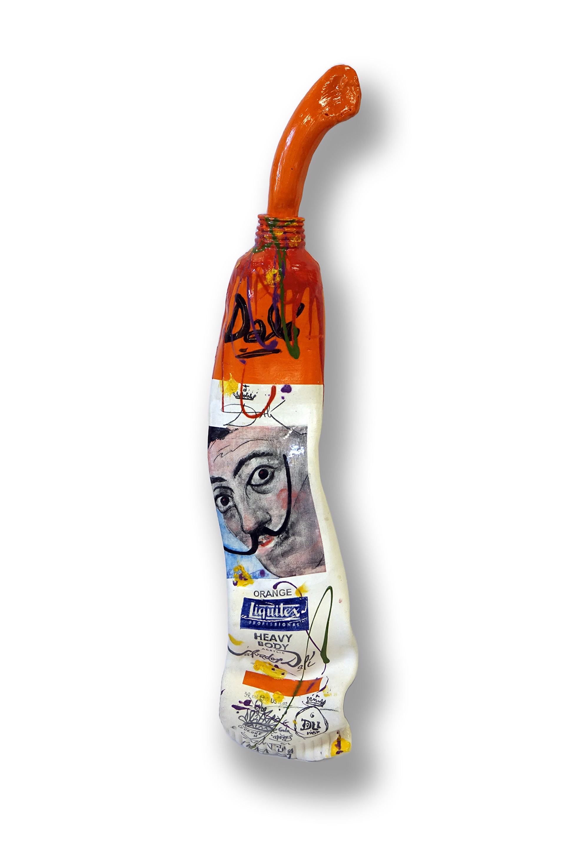 Orange Dali Paint Tube with Squirt by Ray Gross