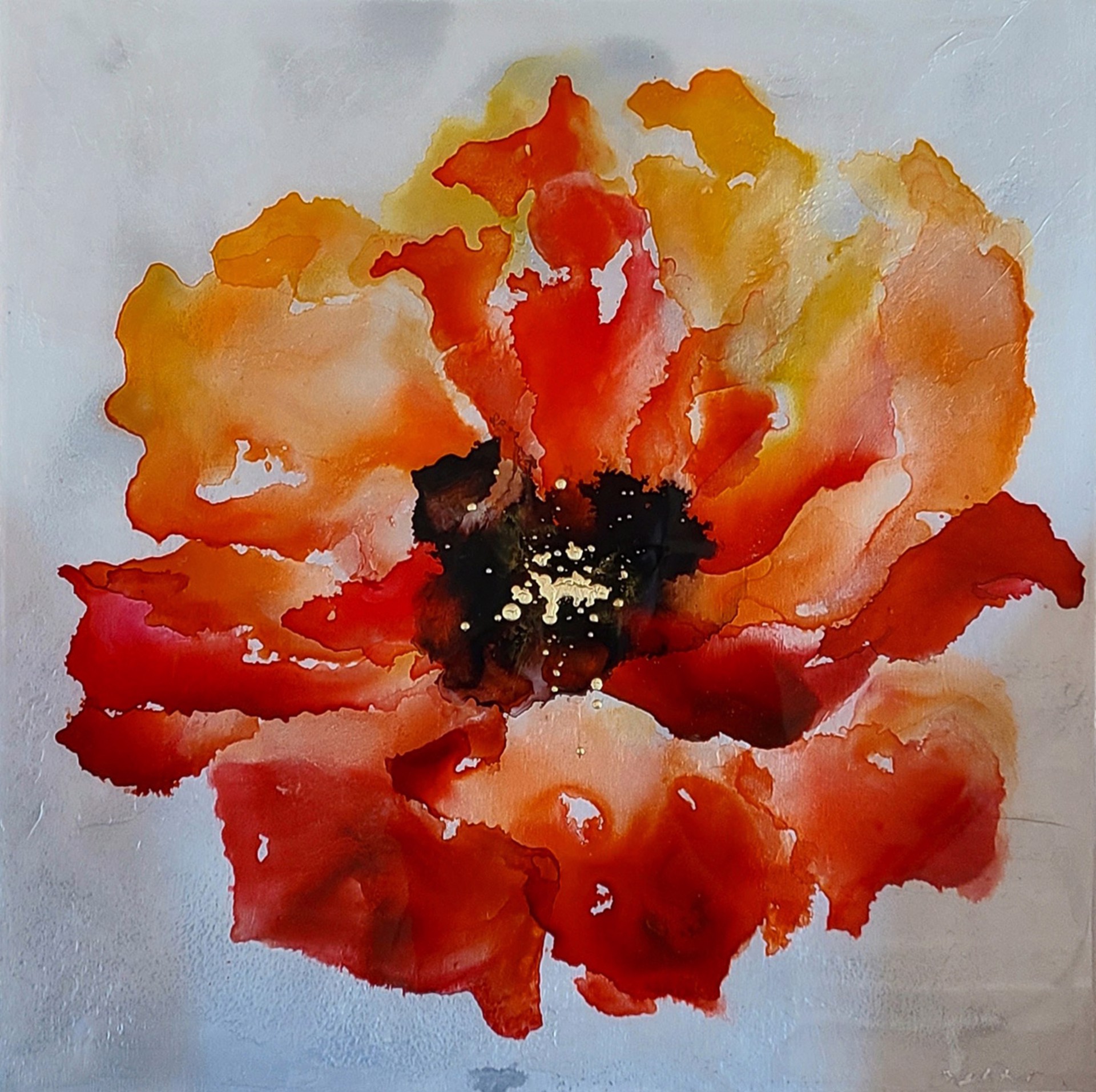 Vermilion Blooms I by Leah Rei