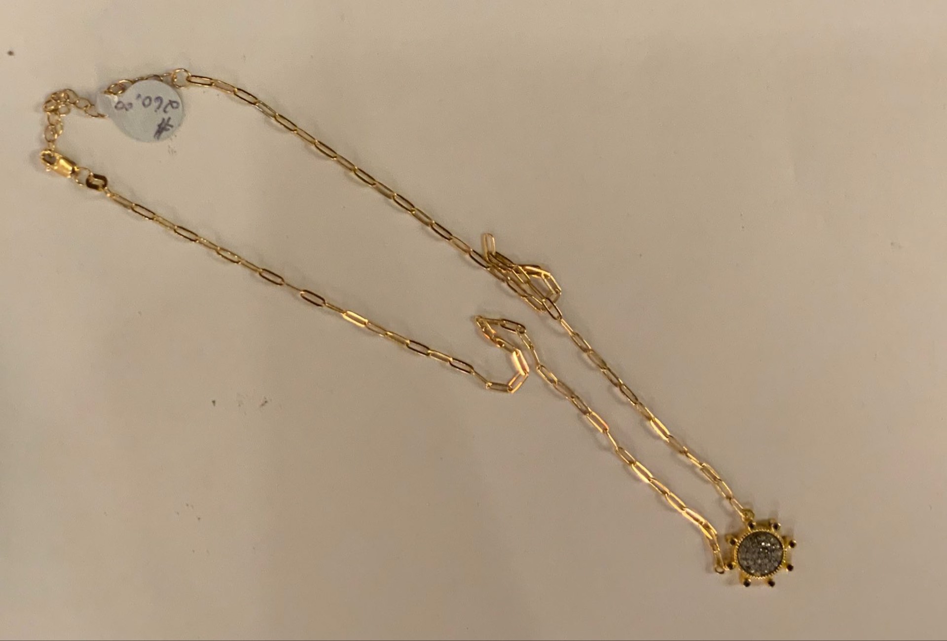 Vermeil And Pavé Diamond Black And Gold Necklace by Karen Birchmier