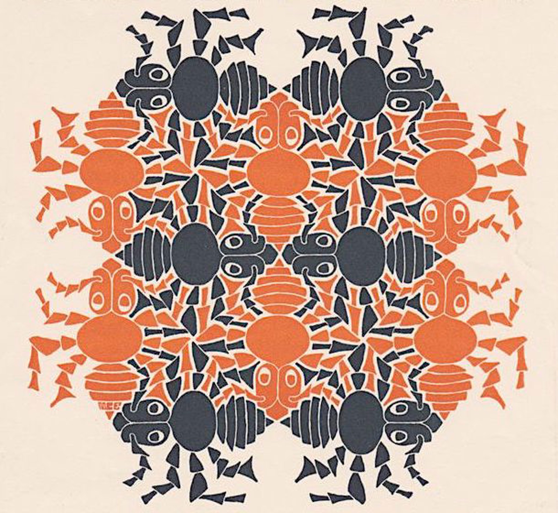 Earth - Strens New Year's Greeting Card (Ants, Variant) by M.C. Escher