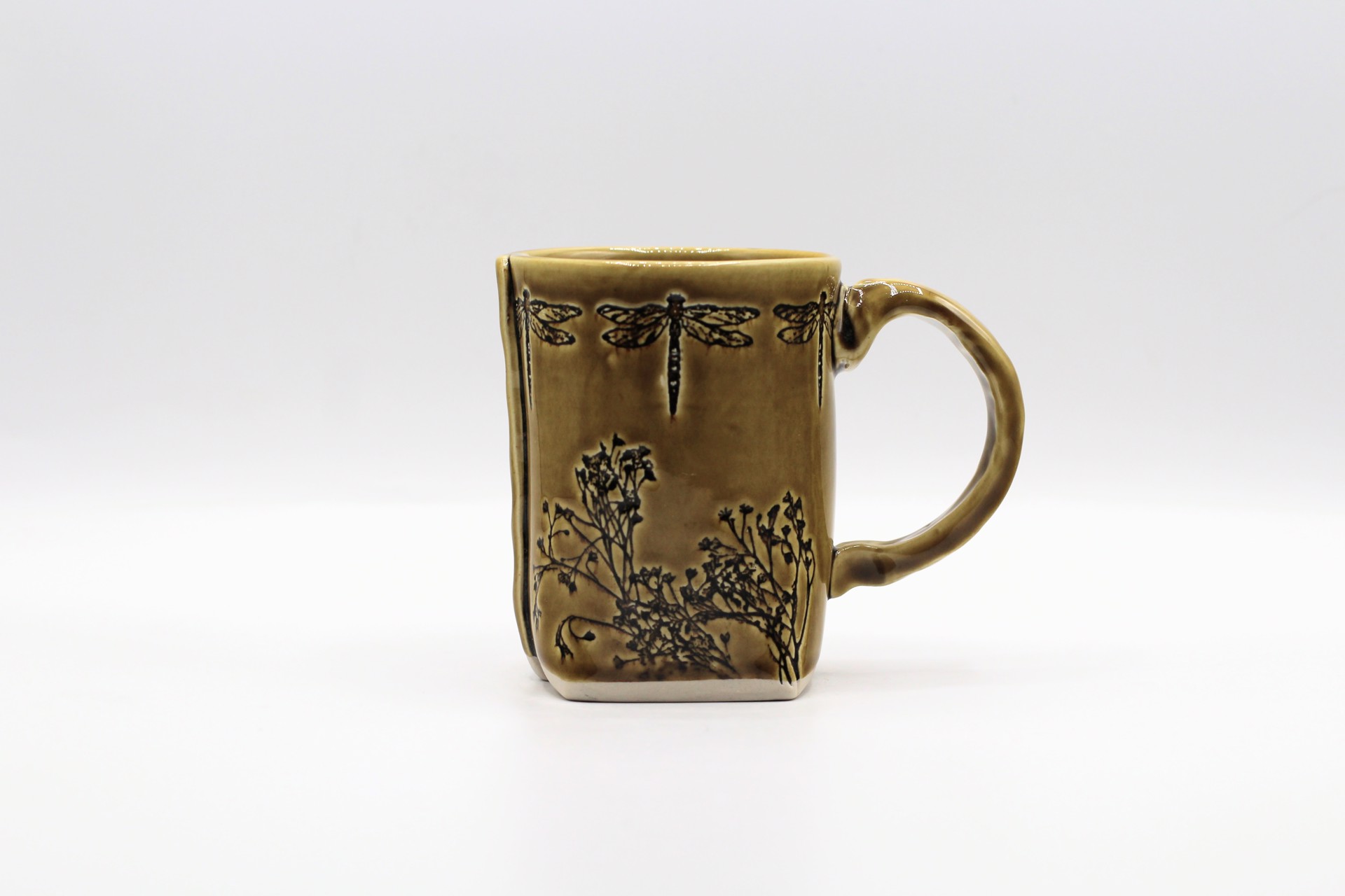 Tan Dragonfly Mug by Colleen Deiss