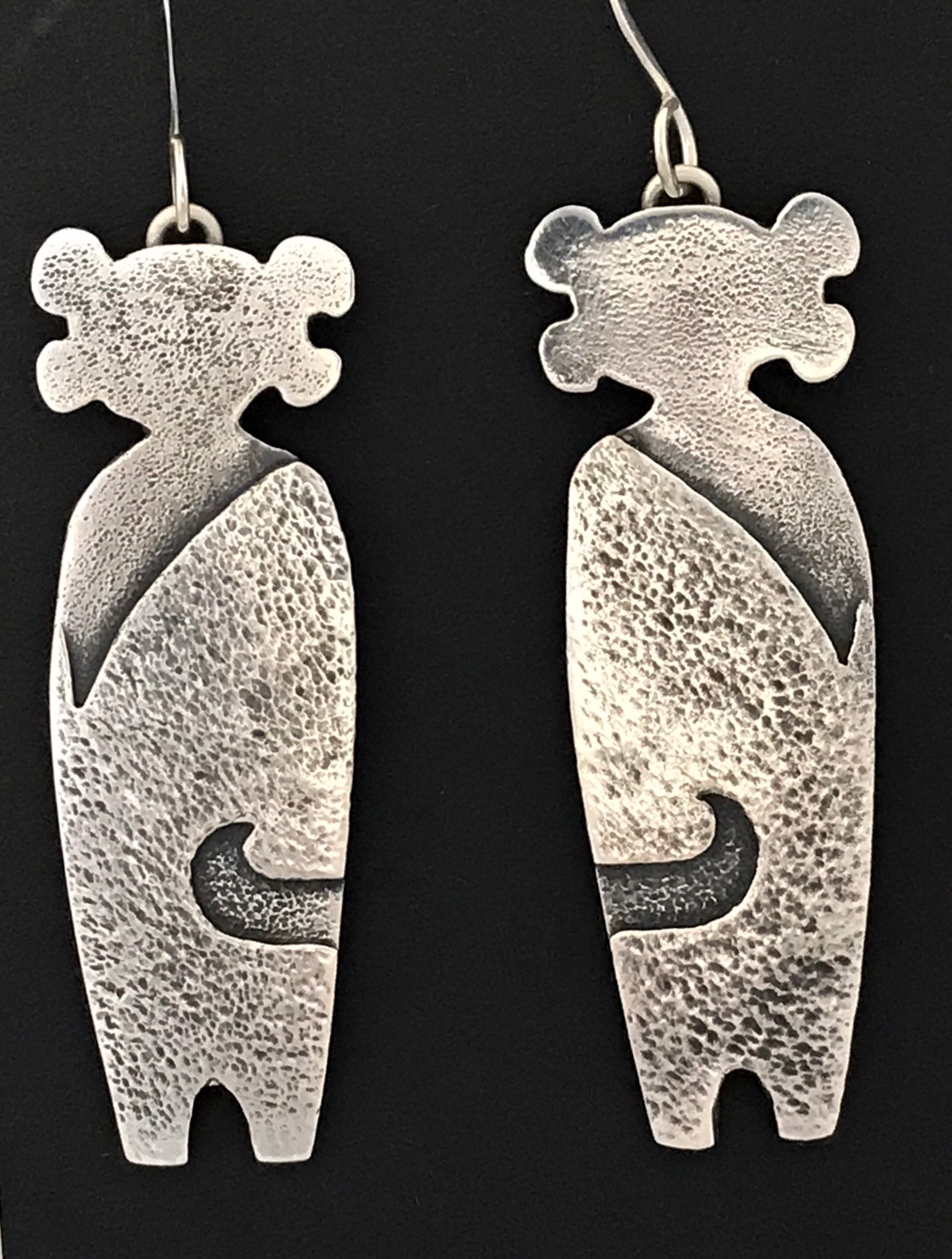 Twins Who Stand Guard earrings dangle by Melanie A. Yazzie