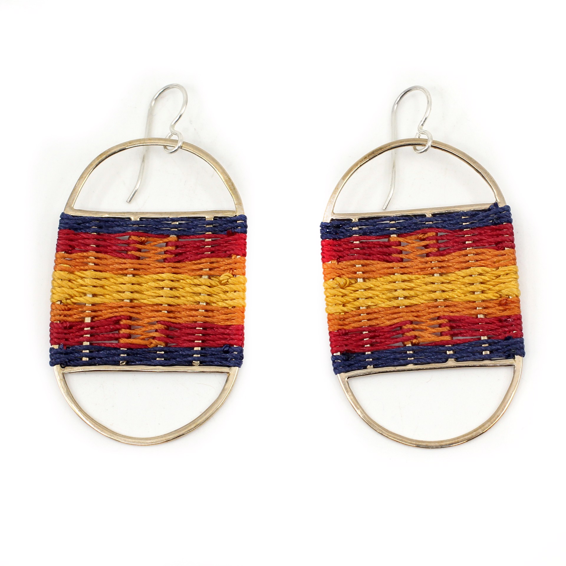 Sunset Earrings (gold/red/blue) by Flag Mountain Jewelry