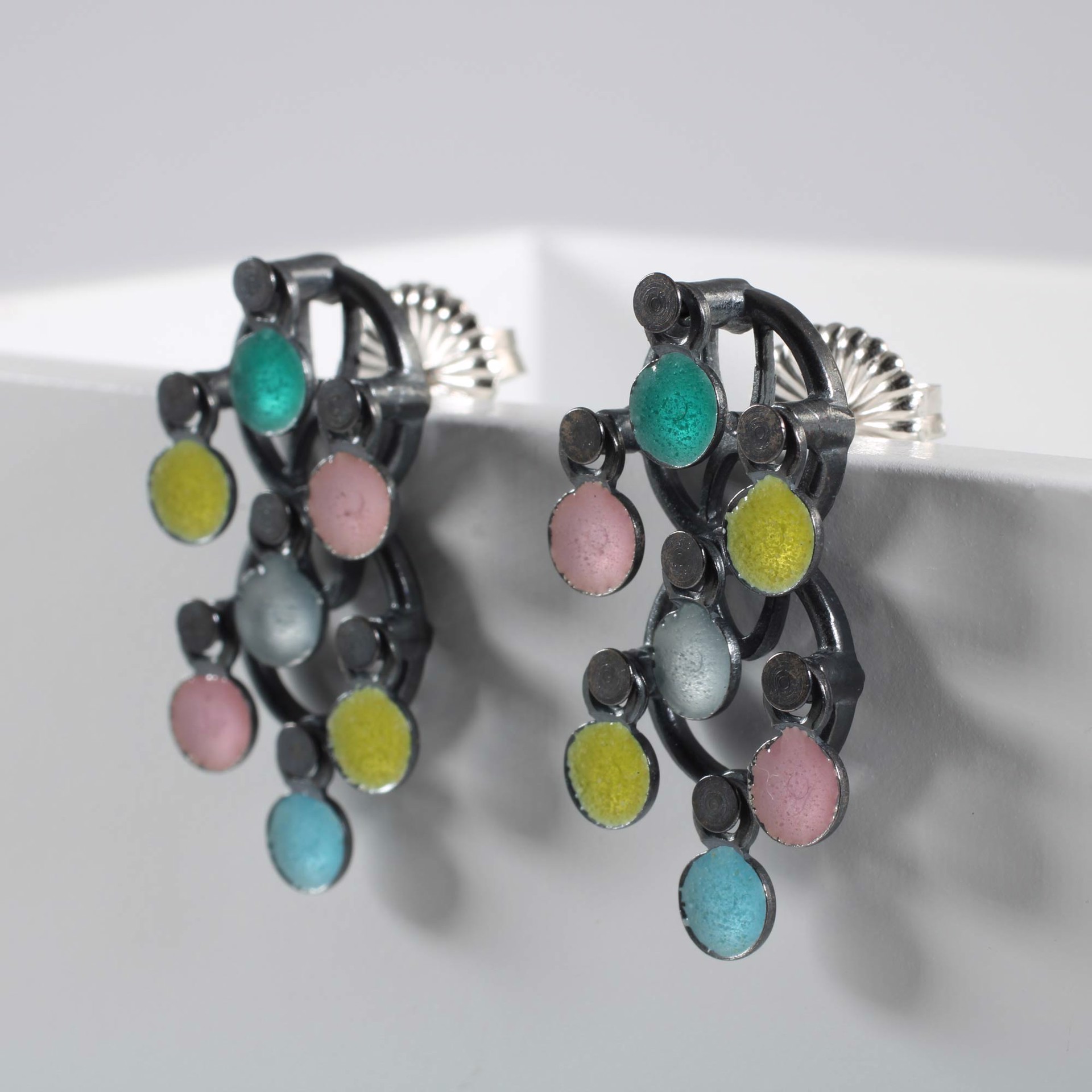 Pastel Double Loop Earrings by Barbara Seidenath
