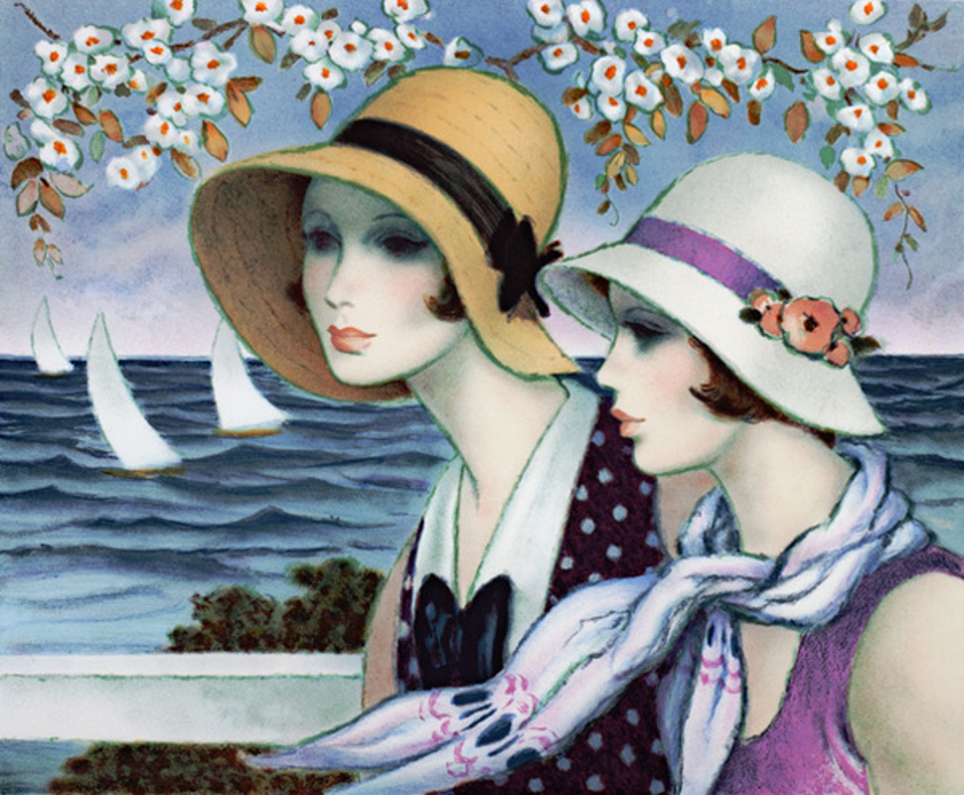 Femmes au Bord de la Mer (Women on the edge of the Sea) by Francois Batet
