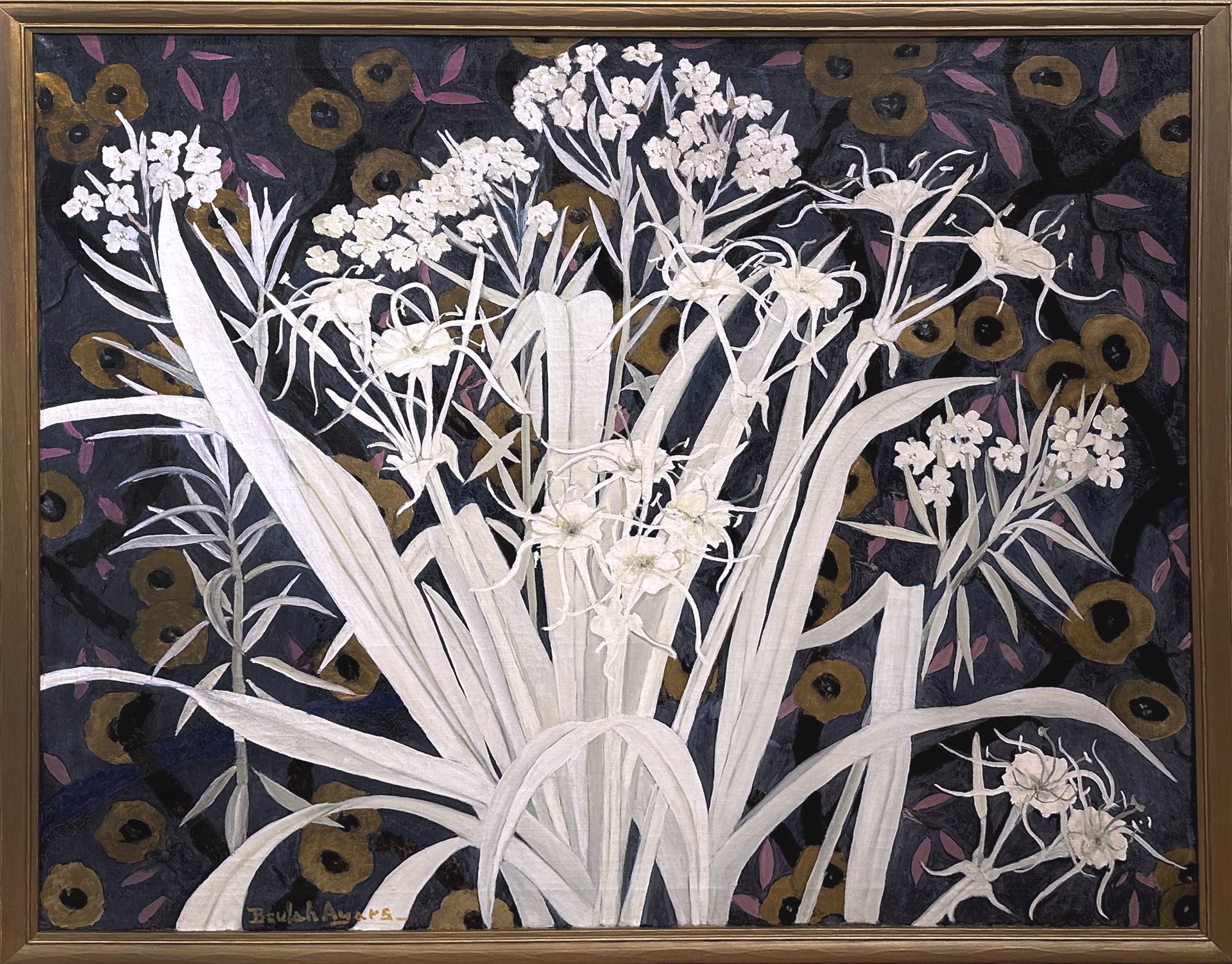 Modern Decoration (White Spider Lilies) by Beulah Schiller Ayars