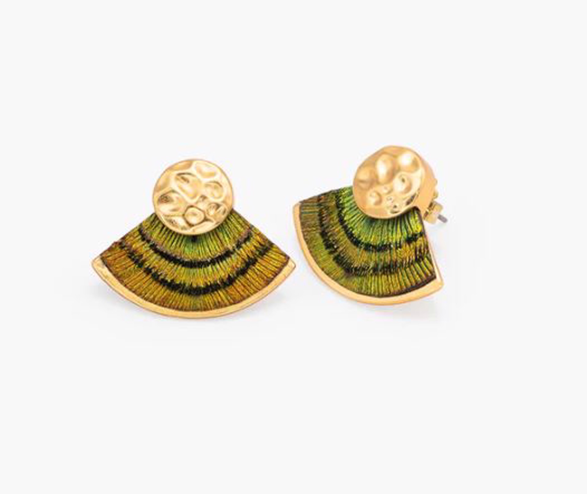 Brooks Stud Earrings - Peacock by Brackish