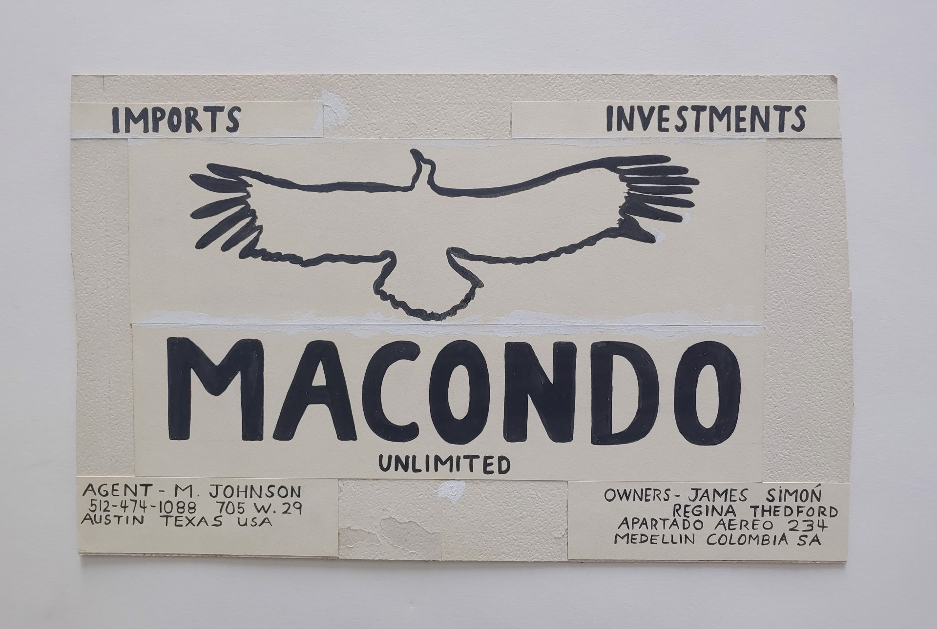 Macondo Unlimited Sign Ad Original - Drawing by David Amdur