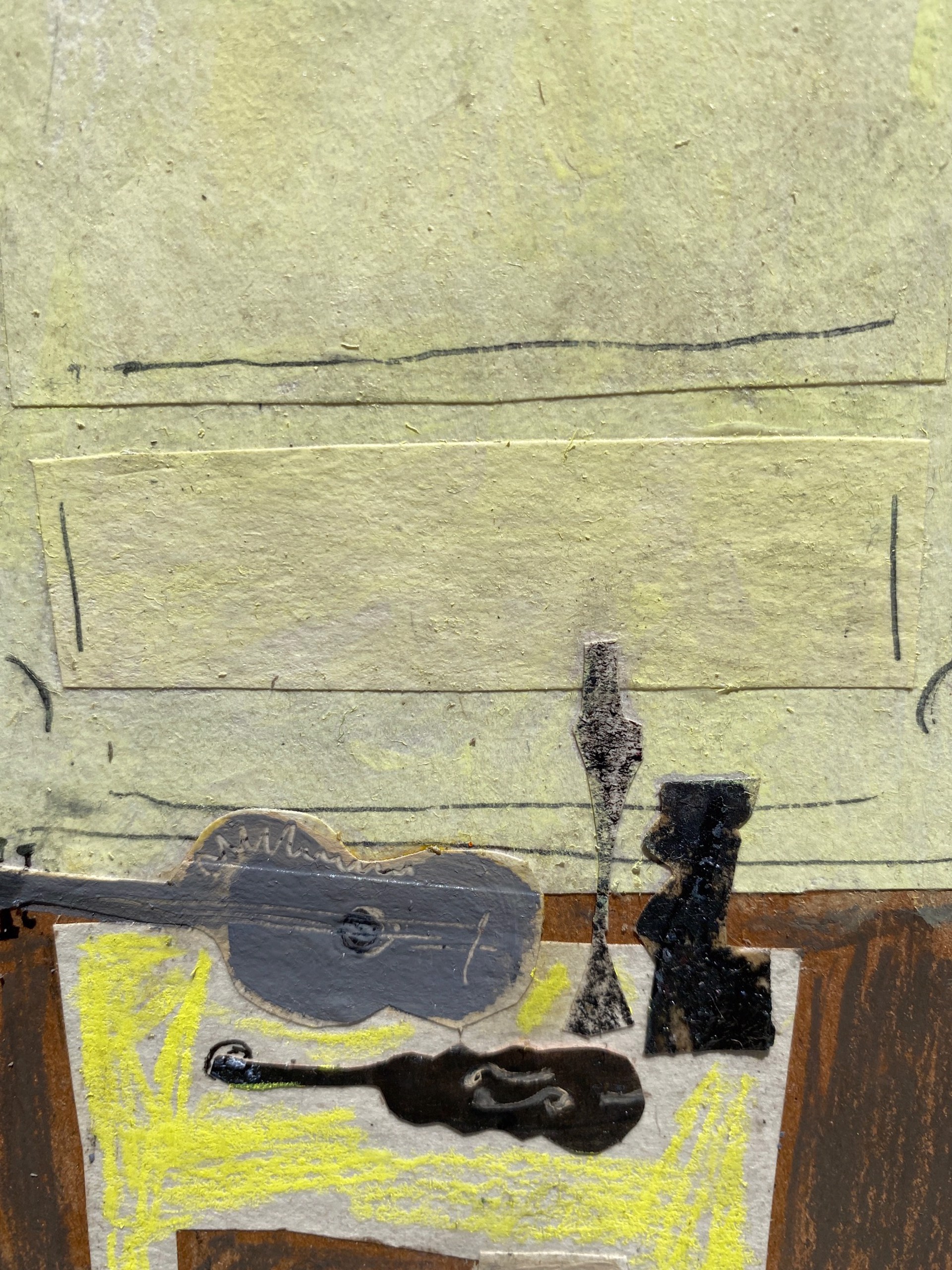 Music Room with Cello Case and Dog by Gigi Mills