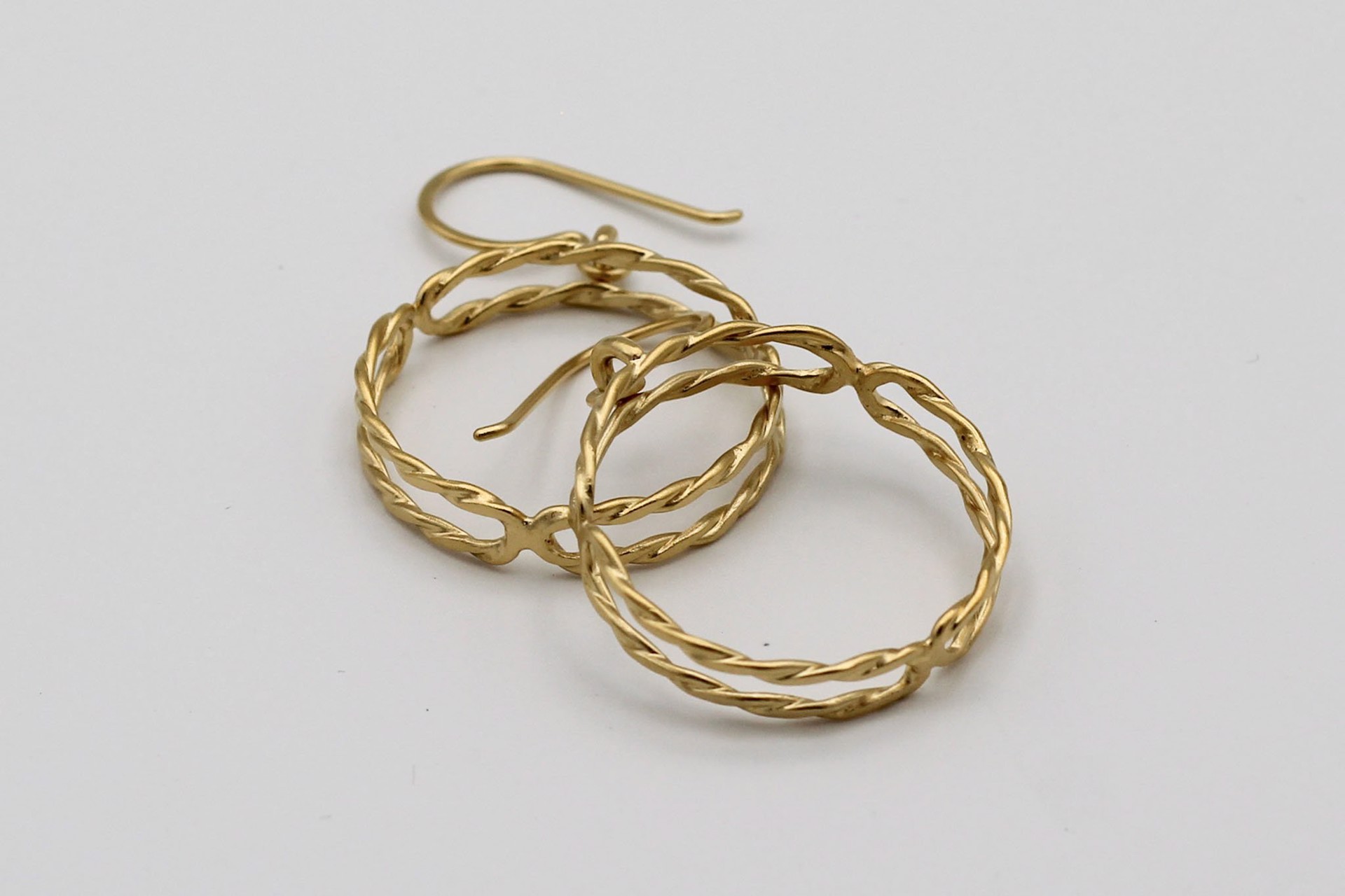 Gold Twisted Link Hoops by Emily Maija Rogstad