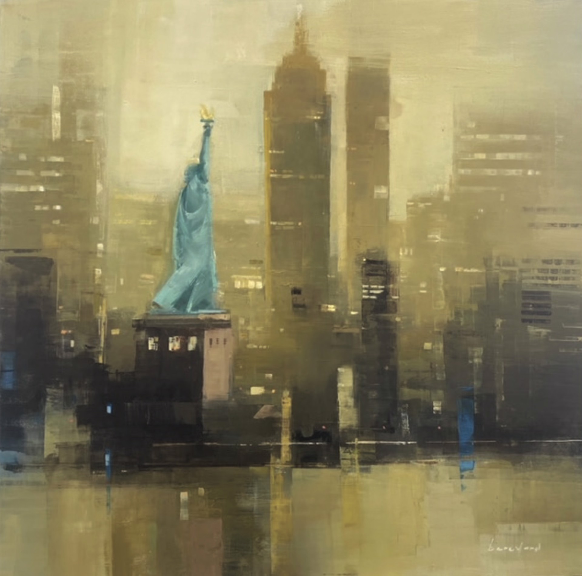 Lady Liberty in Golden Light by Mark Beresford