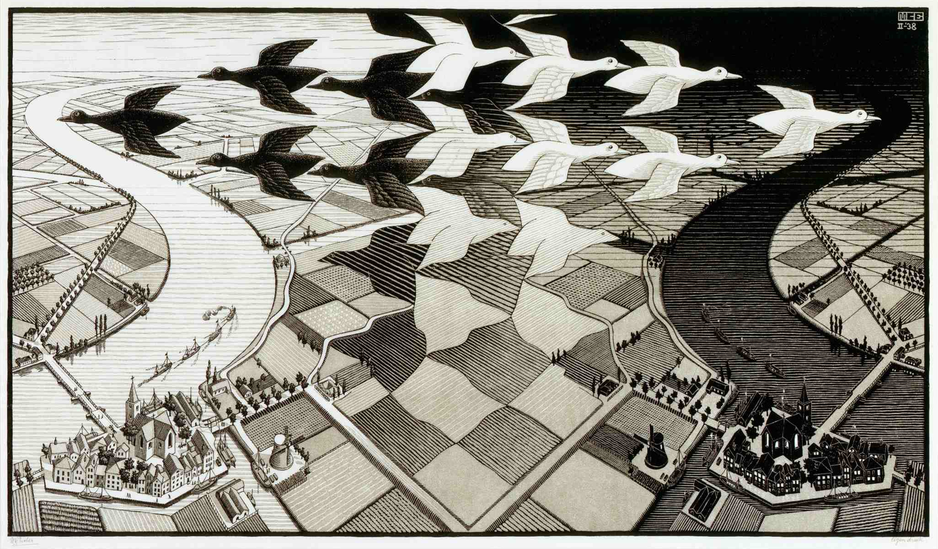 Day and Night by M.C. Escher