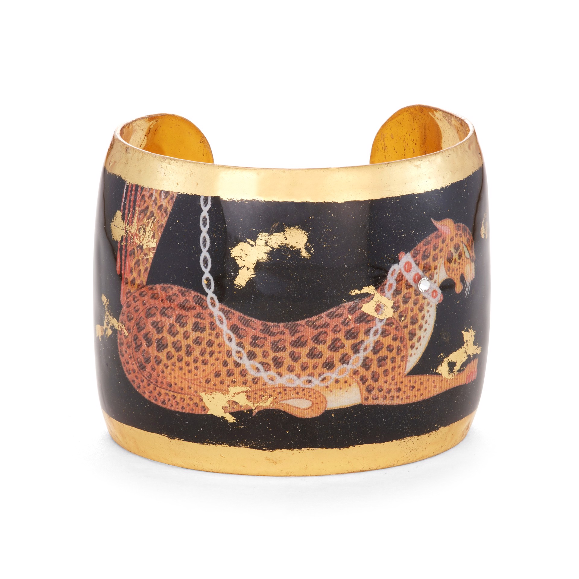 Erte Leopard Cuff 1.5" Gold by Evocateur