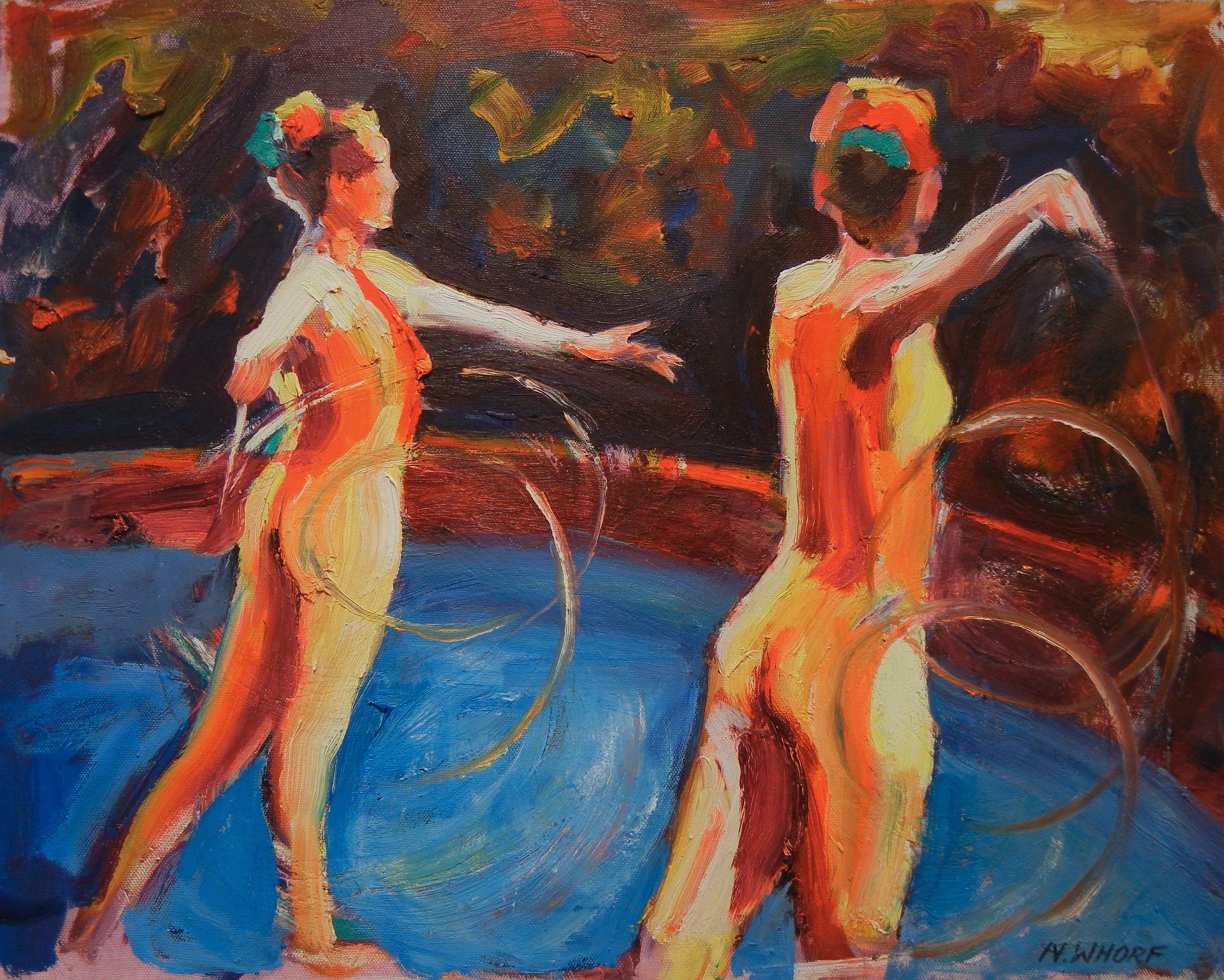 Two Gymnasts #108 by Nancy Whorf