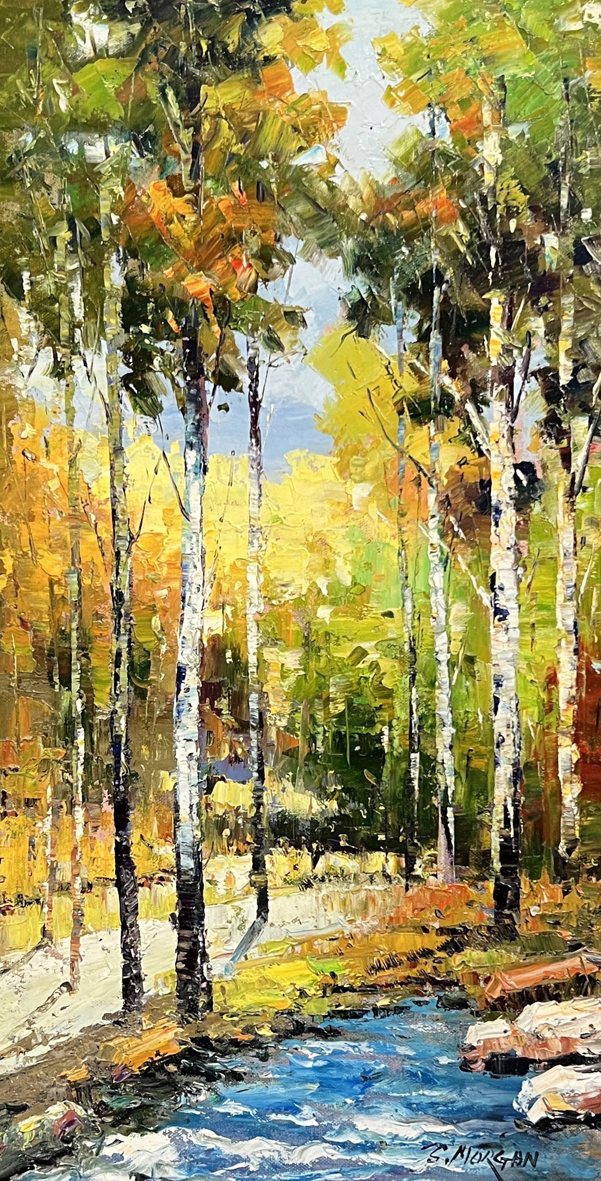 BIRCHES BY THE CREEK by J MORGAN