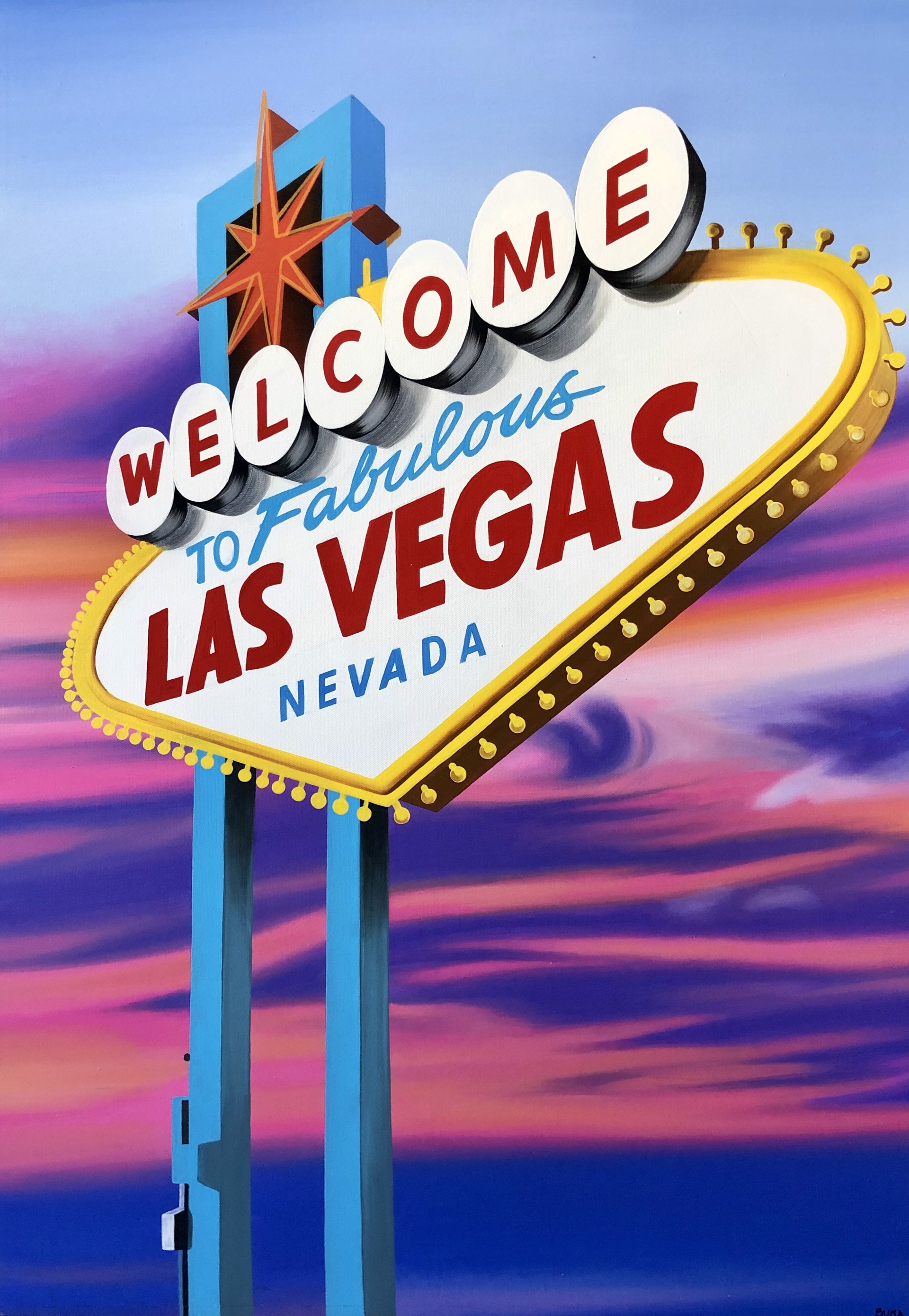 Welcome to Las Vegas (Print on Canvas)Custom Poker Central by BuMa Project