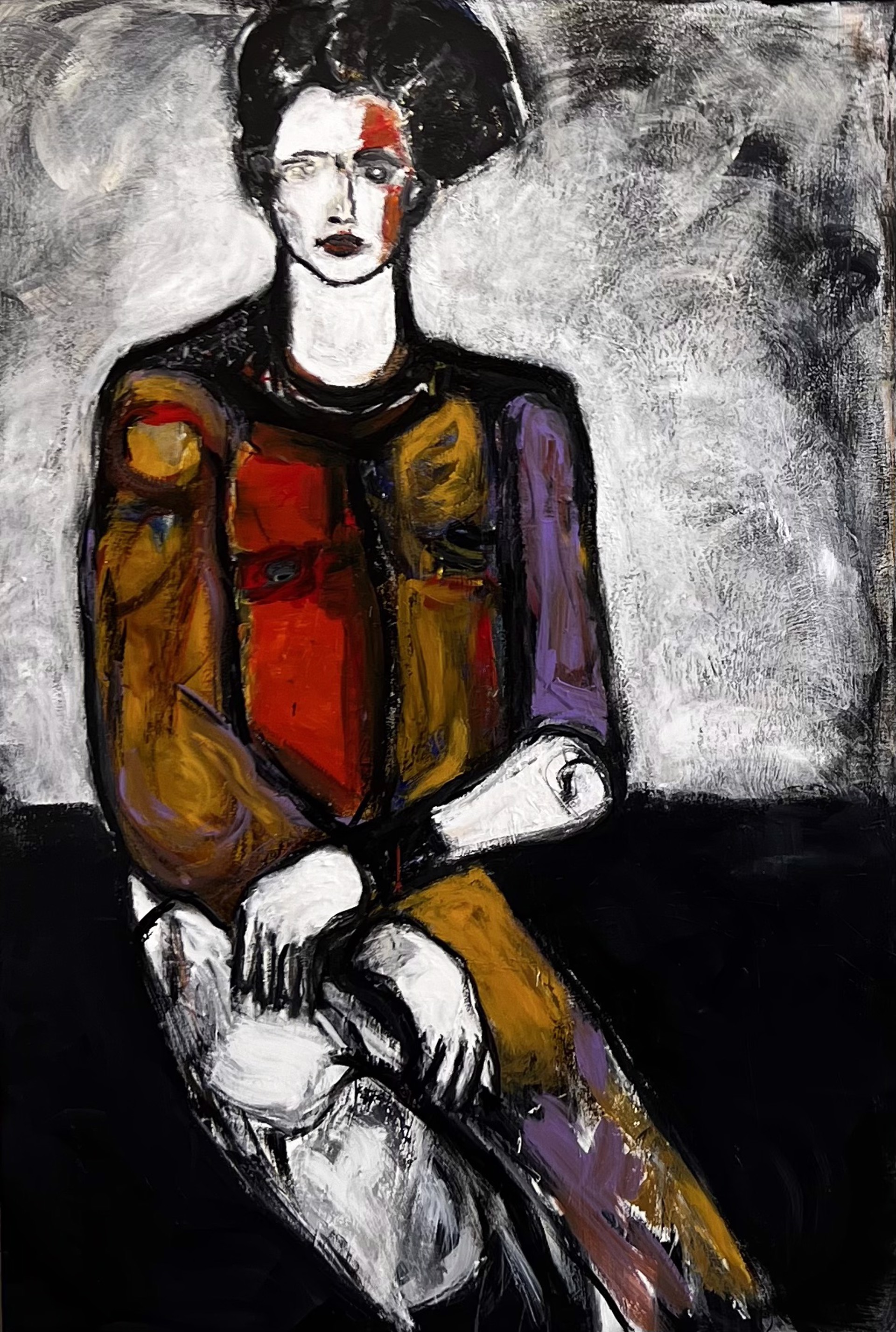 Seated Figure With Red by James Koskinas