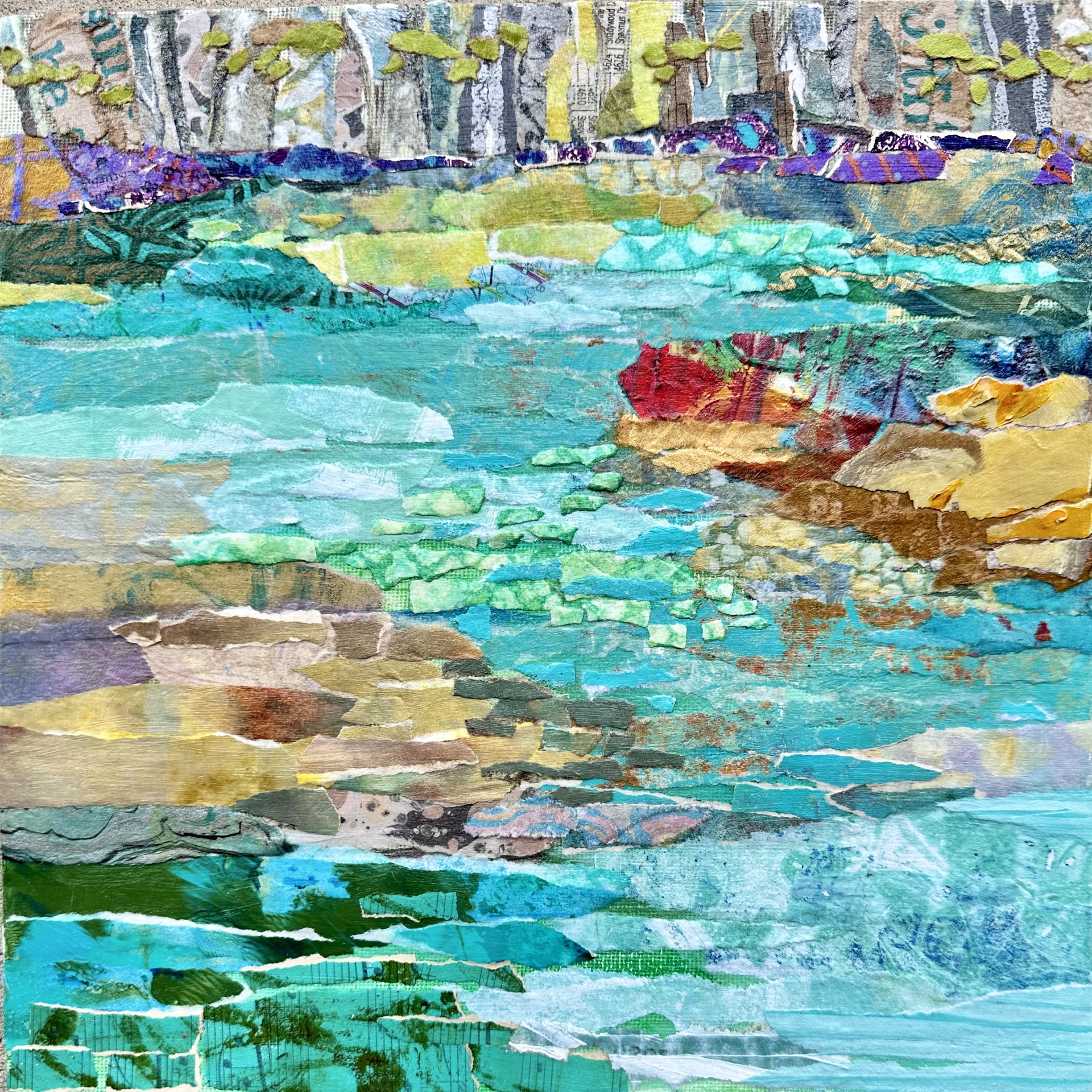 Teal Abstraction - SOLD by Elizabeth St. Hilaire