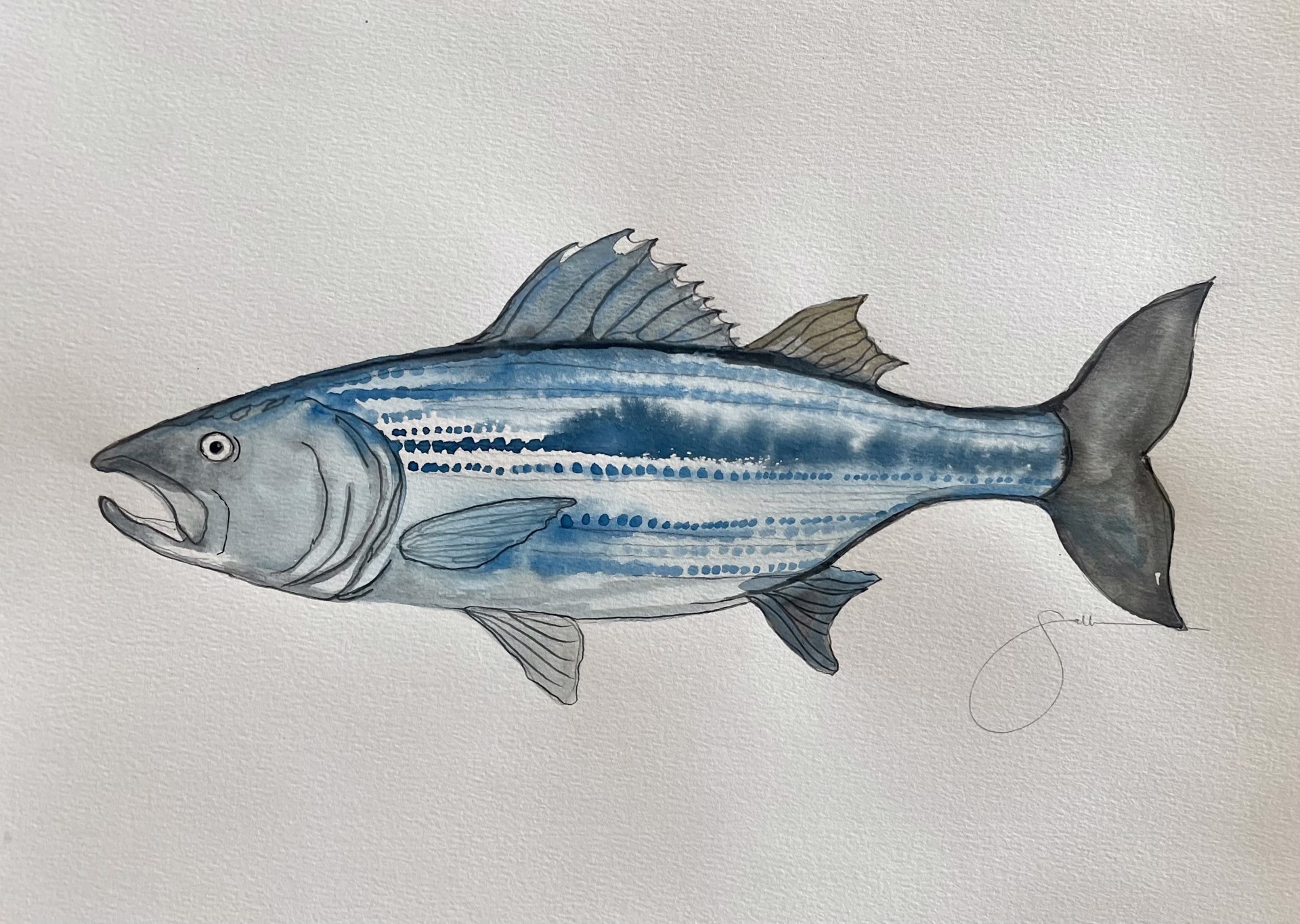 Glistening (Blue Fish) by Sallie Strickland