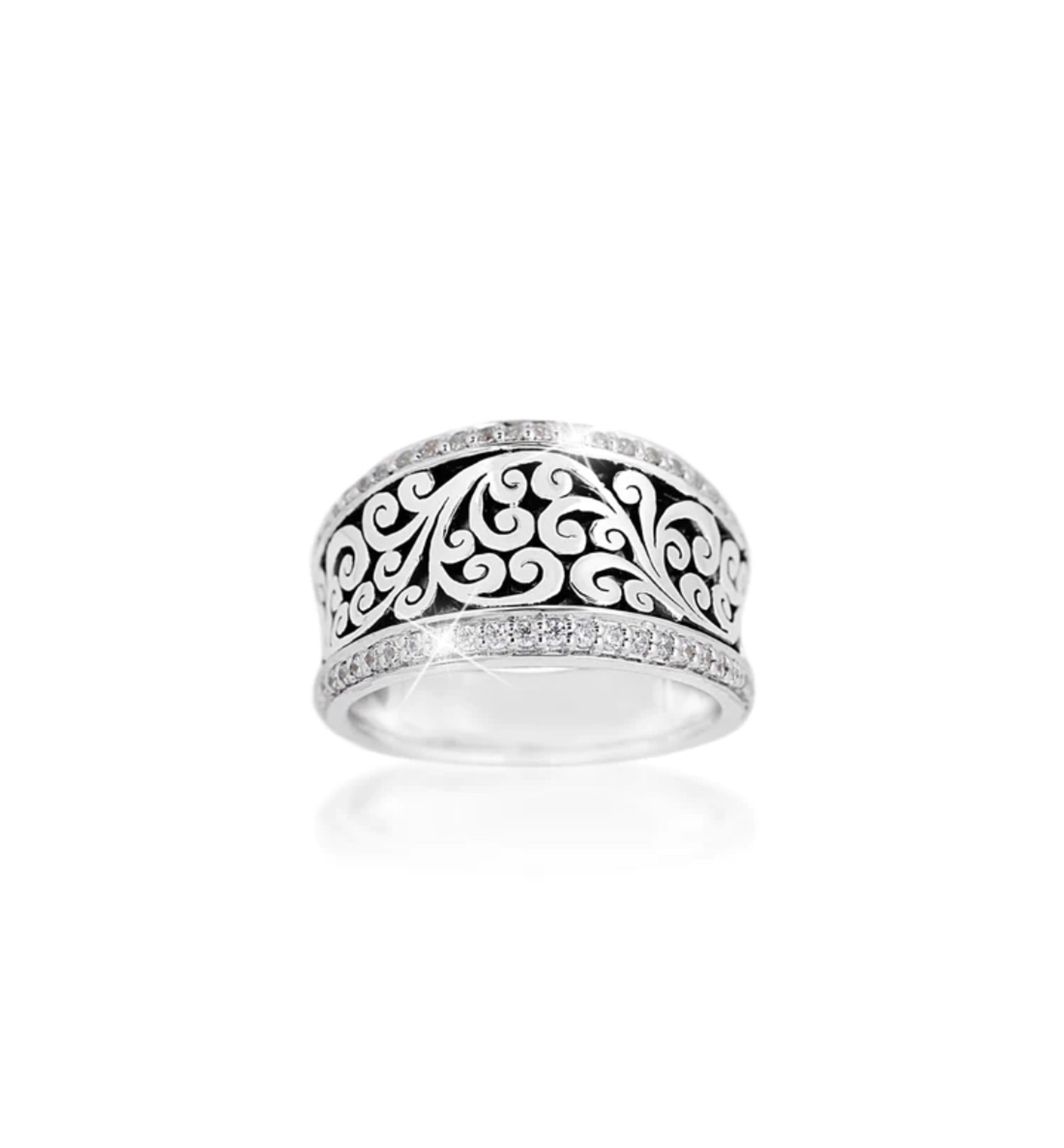 7039 Parallel Diamond (0.33 CT) Outline with Classic Signature Lois Hill Scroll Focus Ring (13mm) by Lois Hill