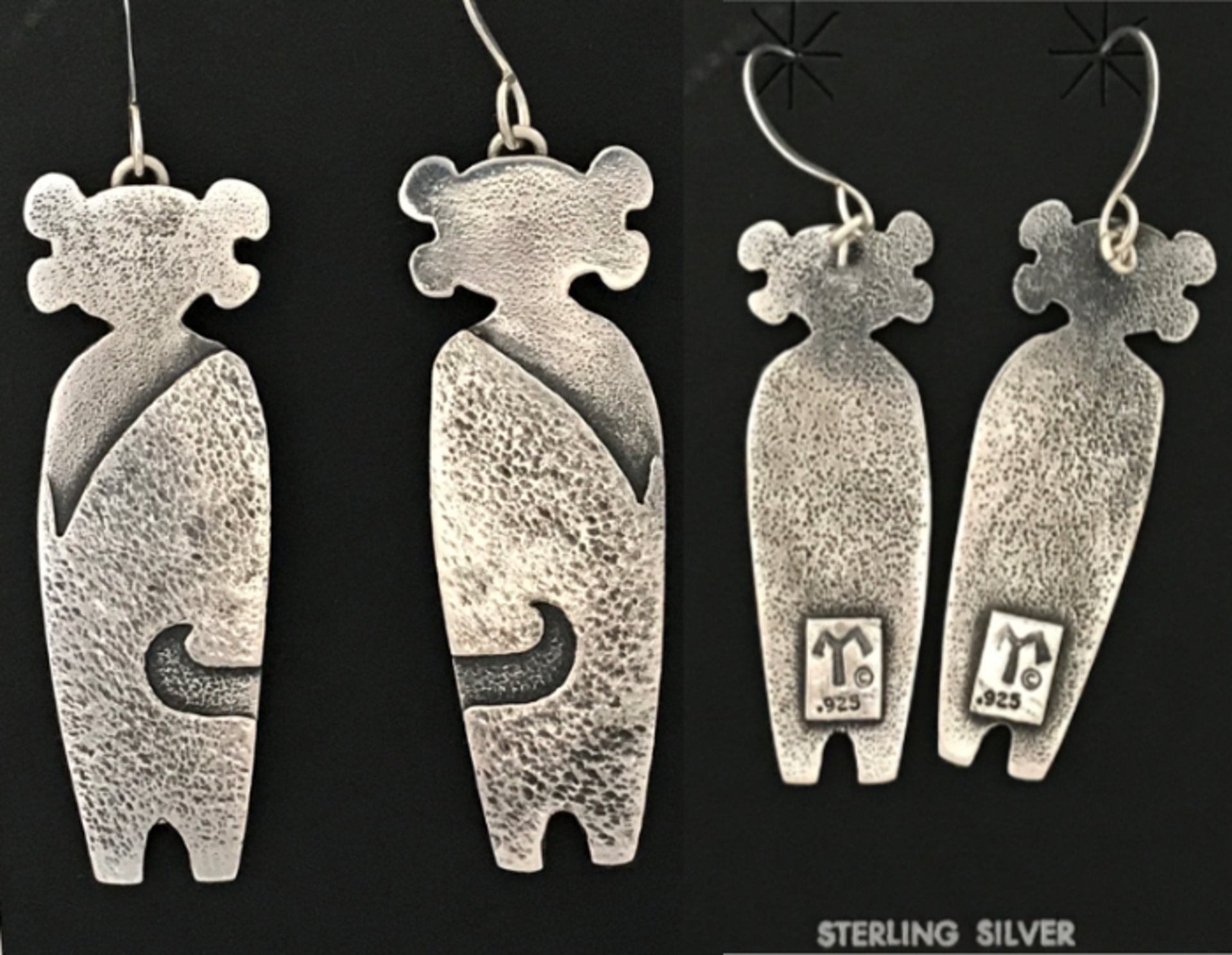 Twins Who Stand Guard earrings dangle by Melanie A. Yazzie