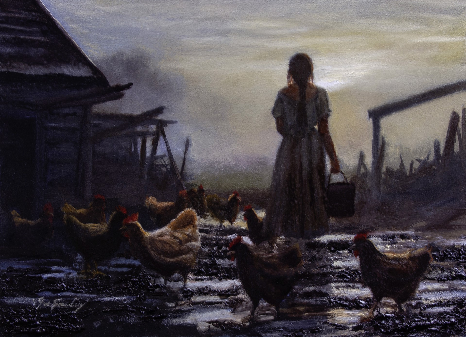 Tending Hens by Joe Kronenberg