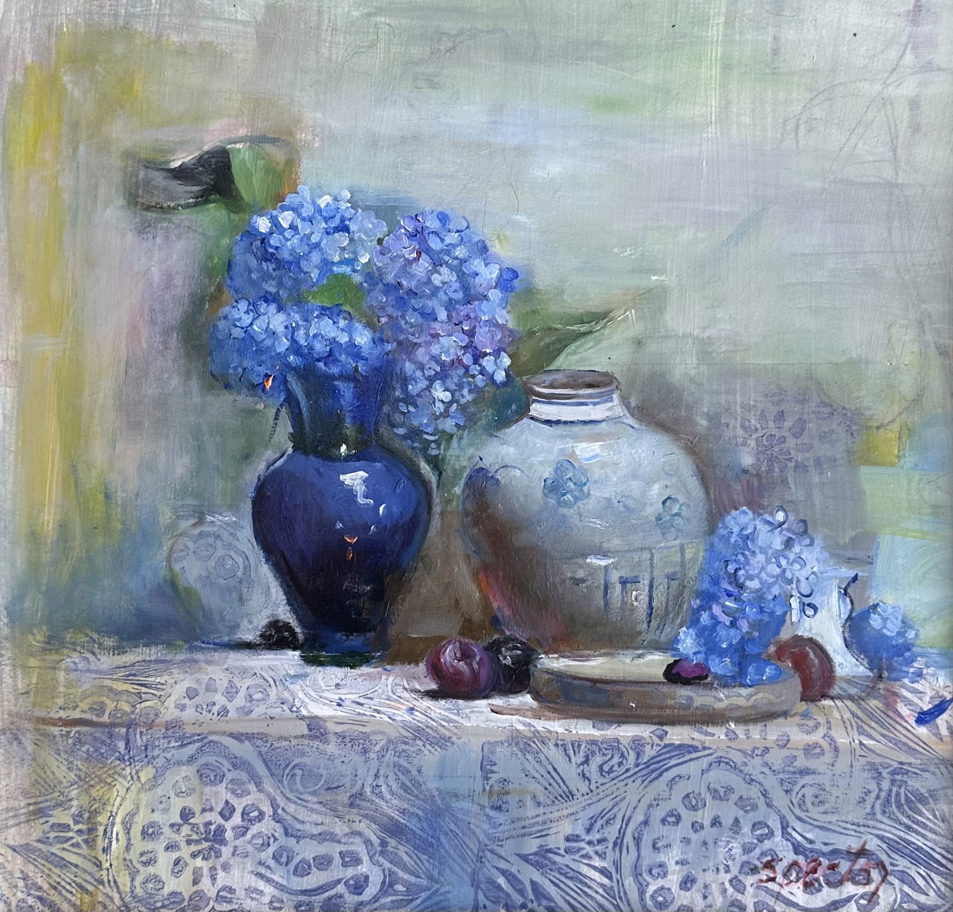 Blue Hydrangeas by Dori Spector