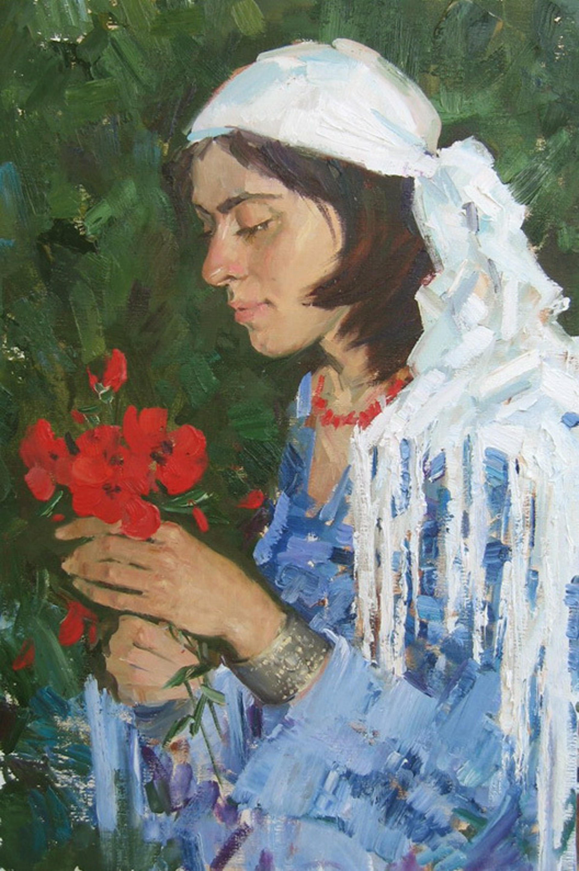 Woman with Flowers by Tatyana Lushnikova