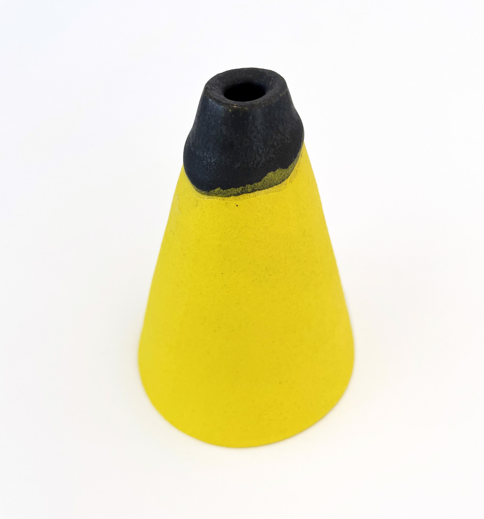Yellow Volcano Vase in Black by Bean Finneran