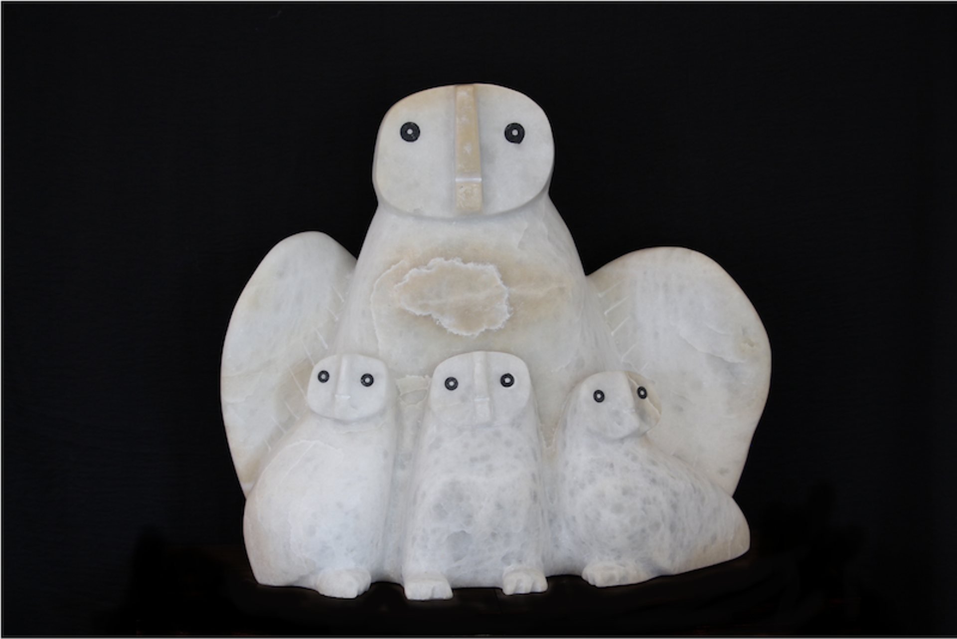 Owl with 3 Chicks by Adamie Qaumagiak