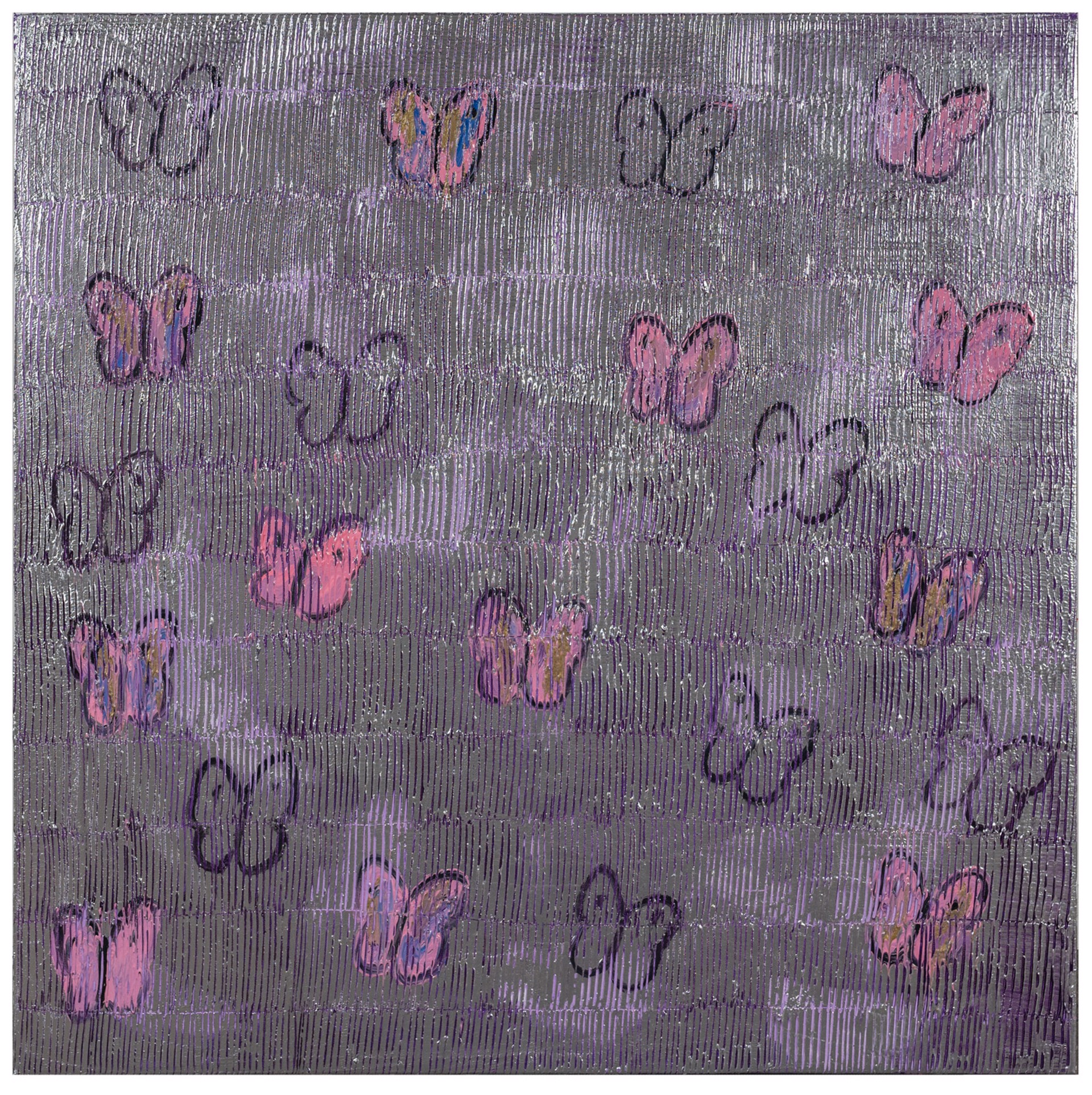 Hunt Slonem Art For Sale - Hunt Slonem Purple Ascension, 2022 Oil on Canvas48 x 48 in