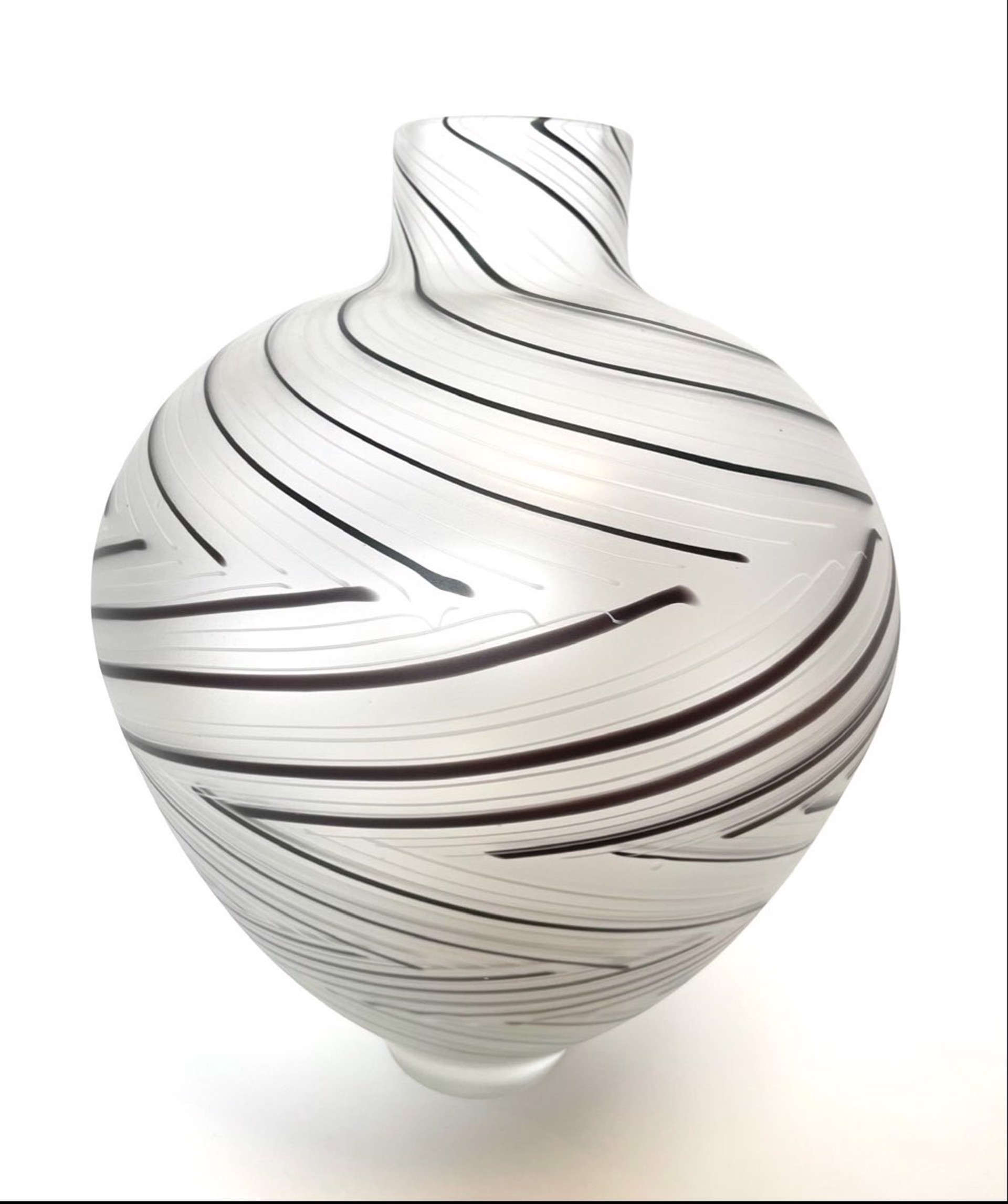 White and Black Altered Cane Vase by John Geci