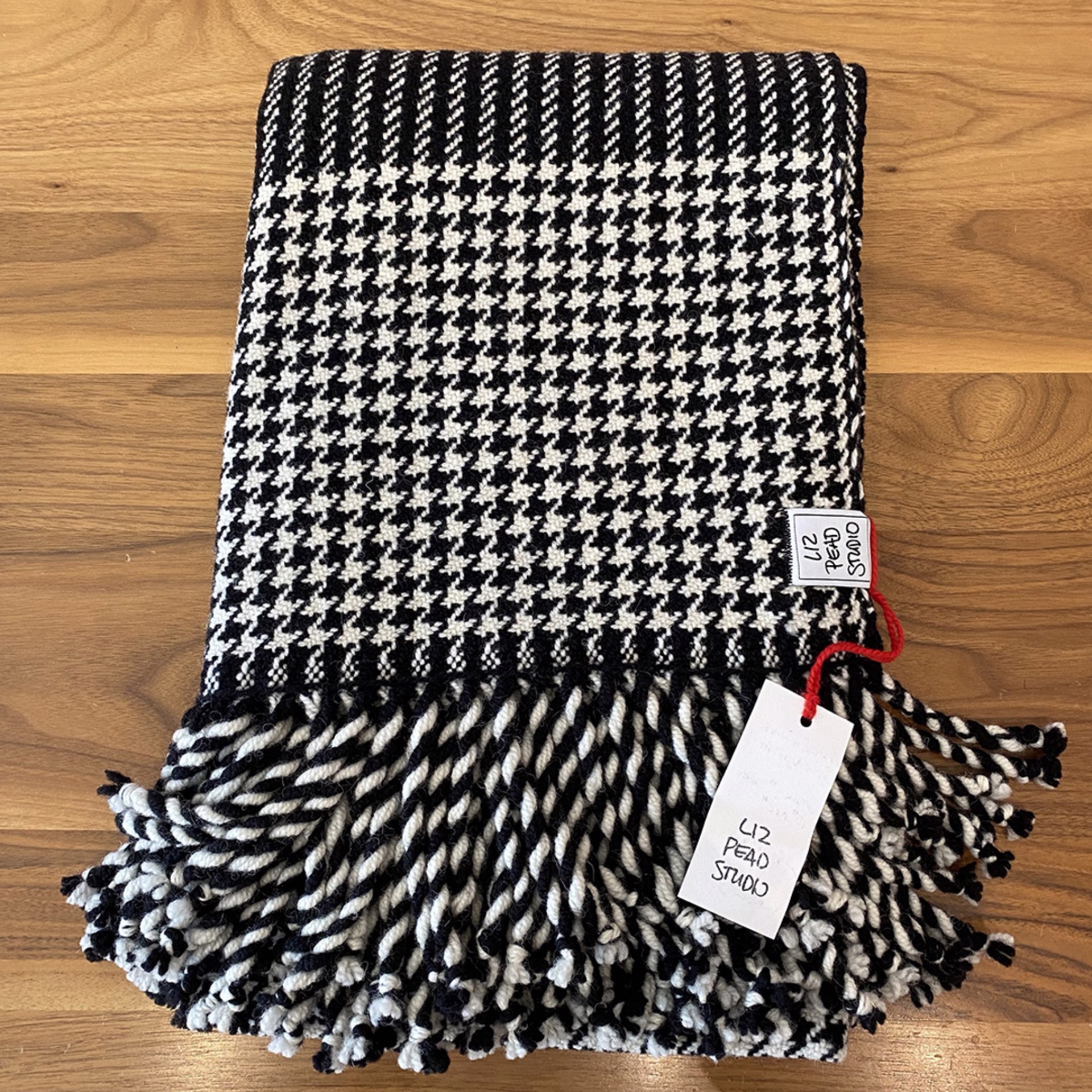 Houndstooth Twill Single Blanket, 5" Stripe by Liz Pead
