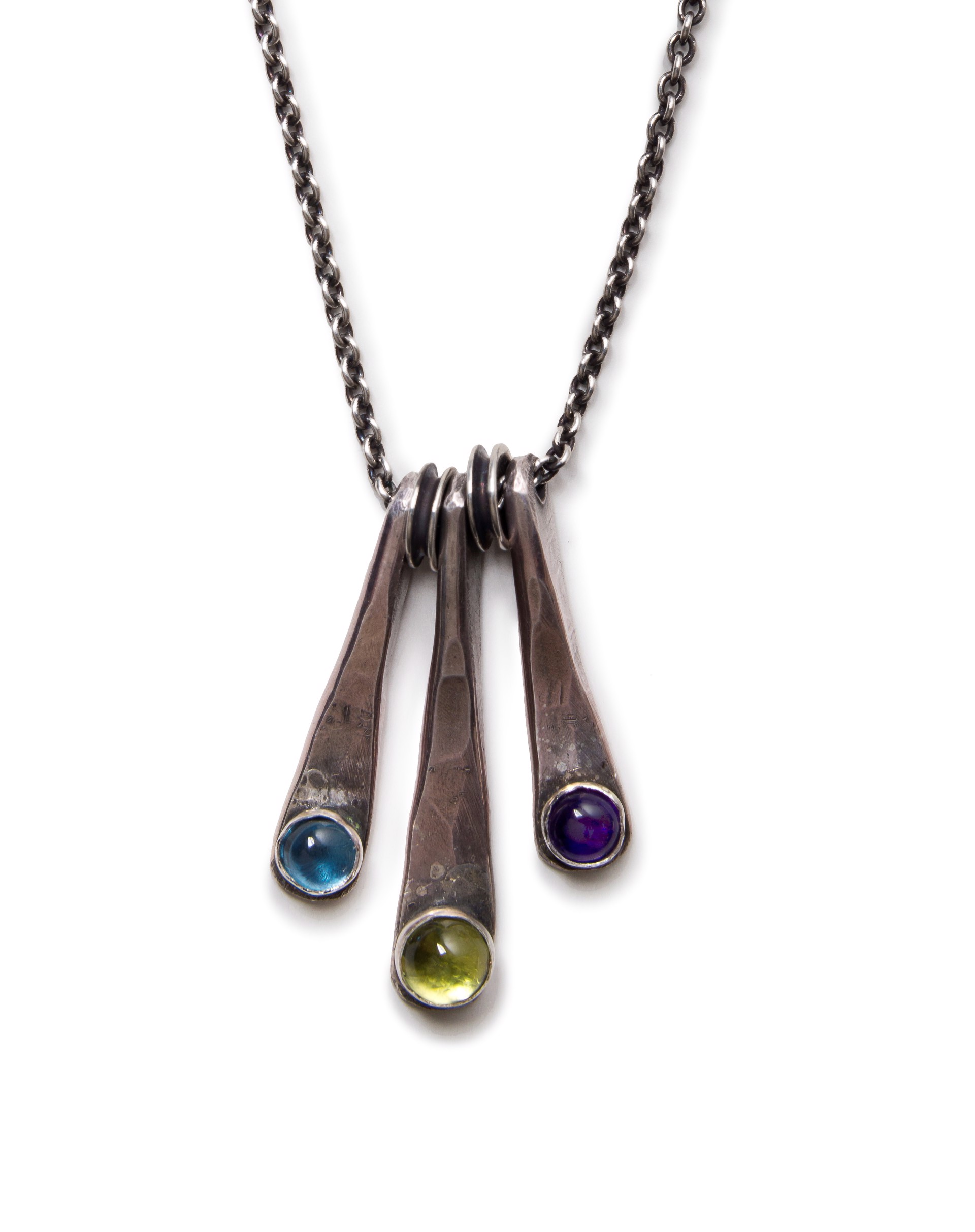 Three Wedges with Gemstones Necklace by Beth Aimee