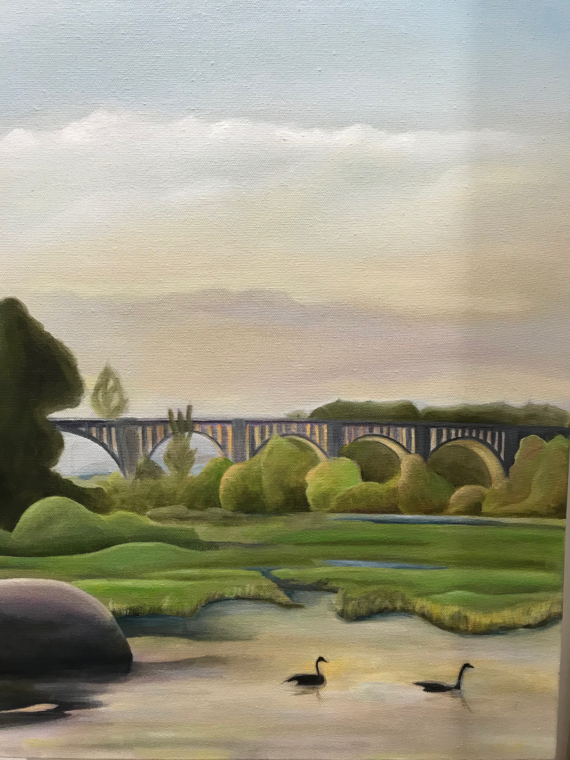 Evening By The Railroad Bridge by Emma Knight