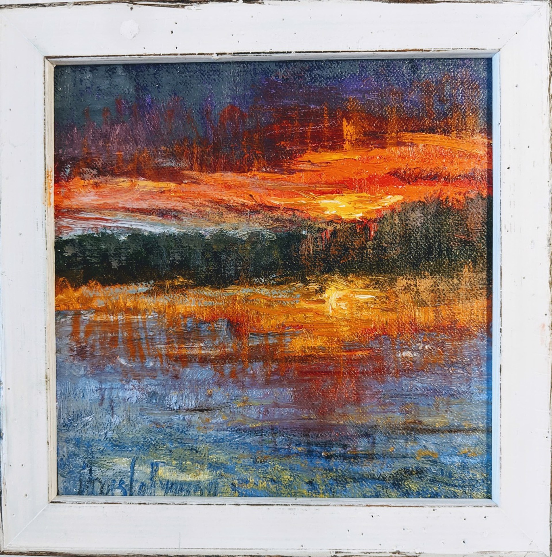 Red Sunset Above the Woods (L525) by Joan Horsfall Young