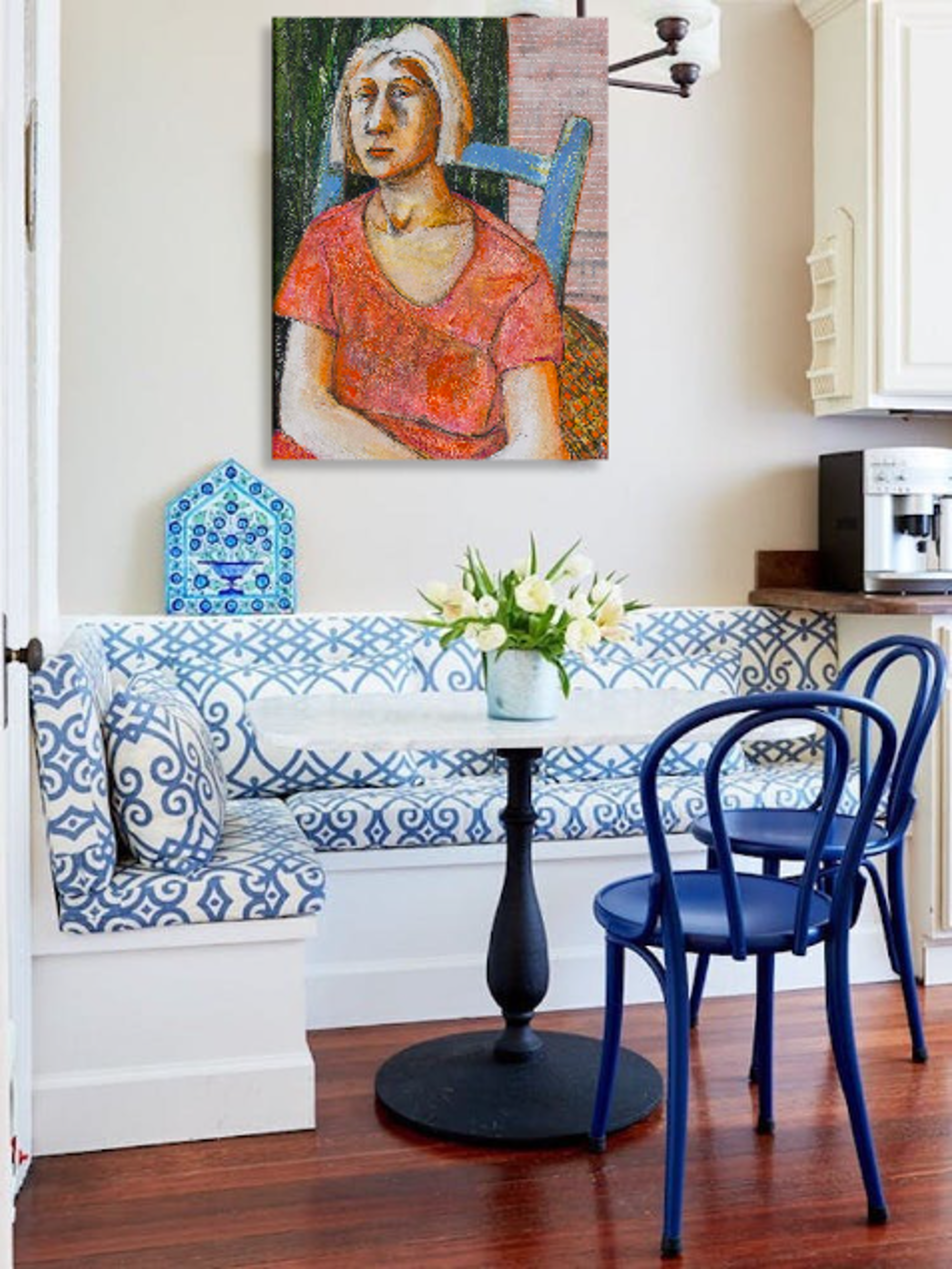 Woman in Blue Chair by Eve Whitaker