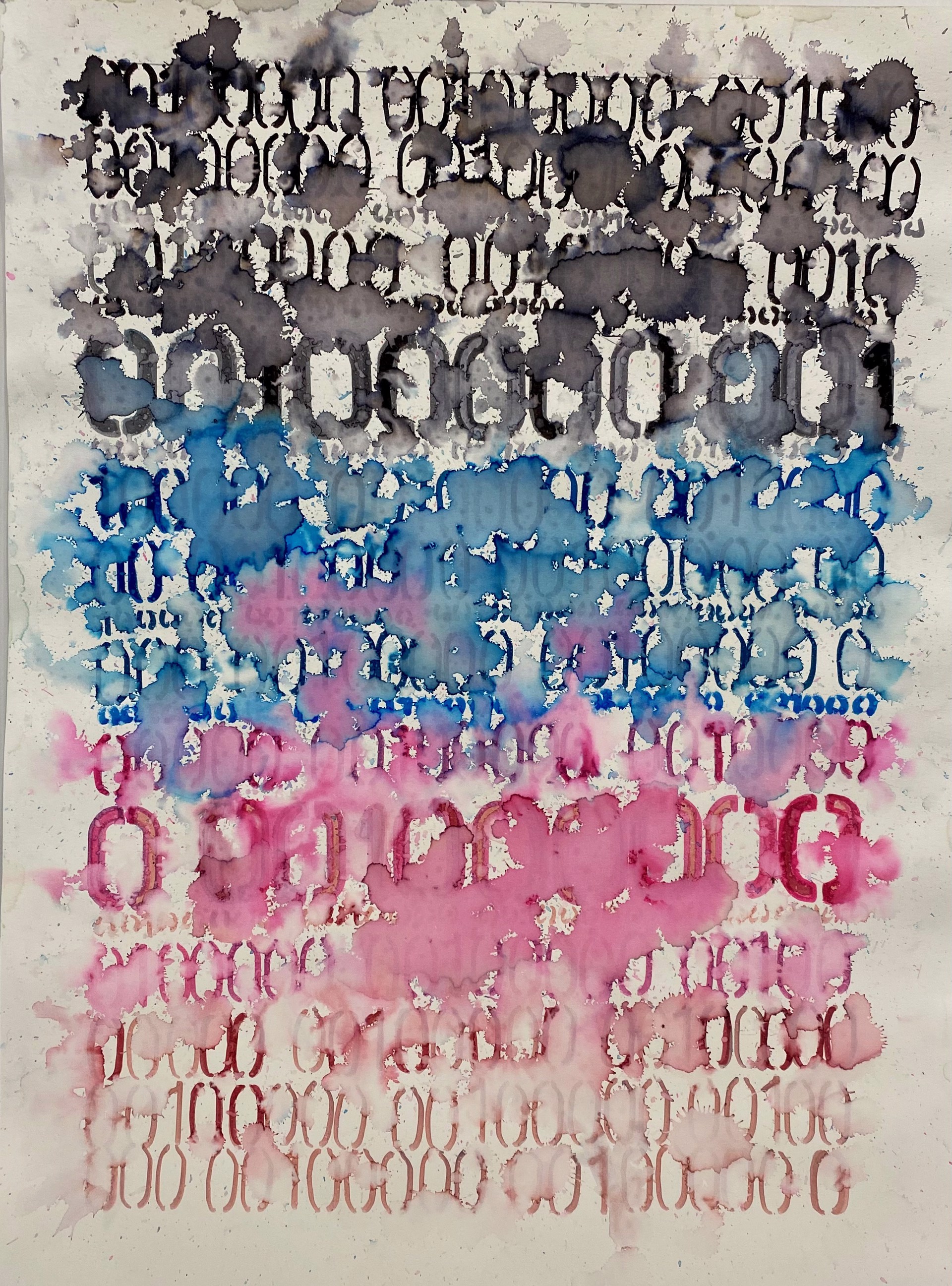 Space Between Words Pink and Blue by Maya Kabat