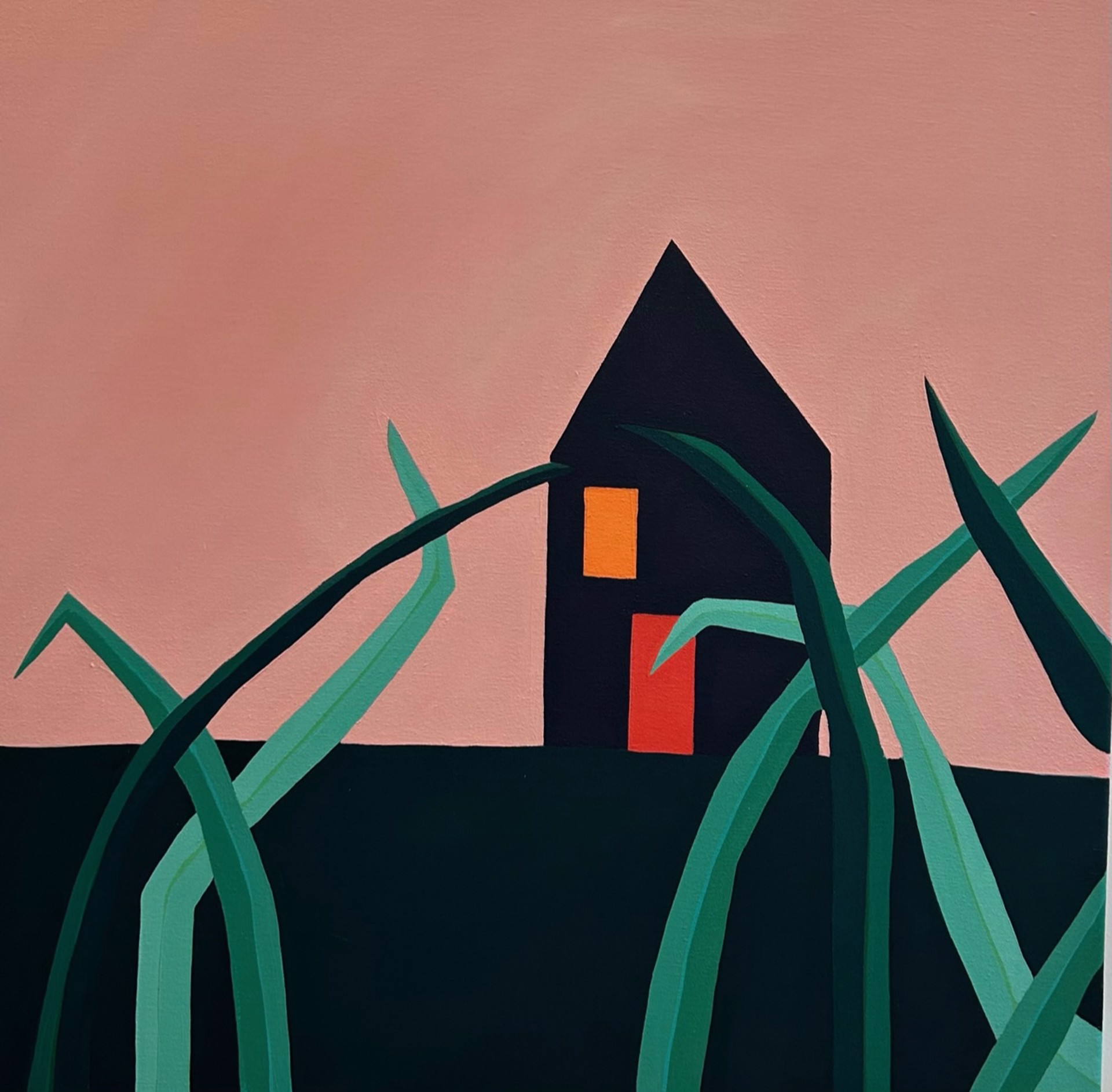 Sunset with Tall Grass with House by Sage Tucker-Ketcham