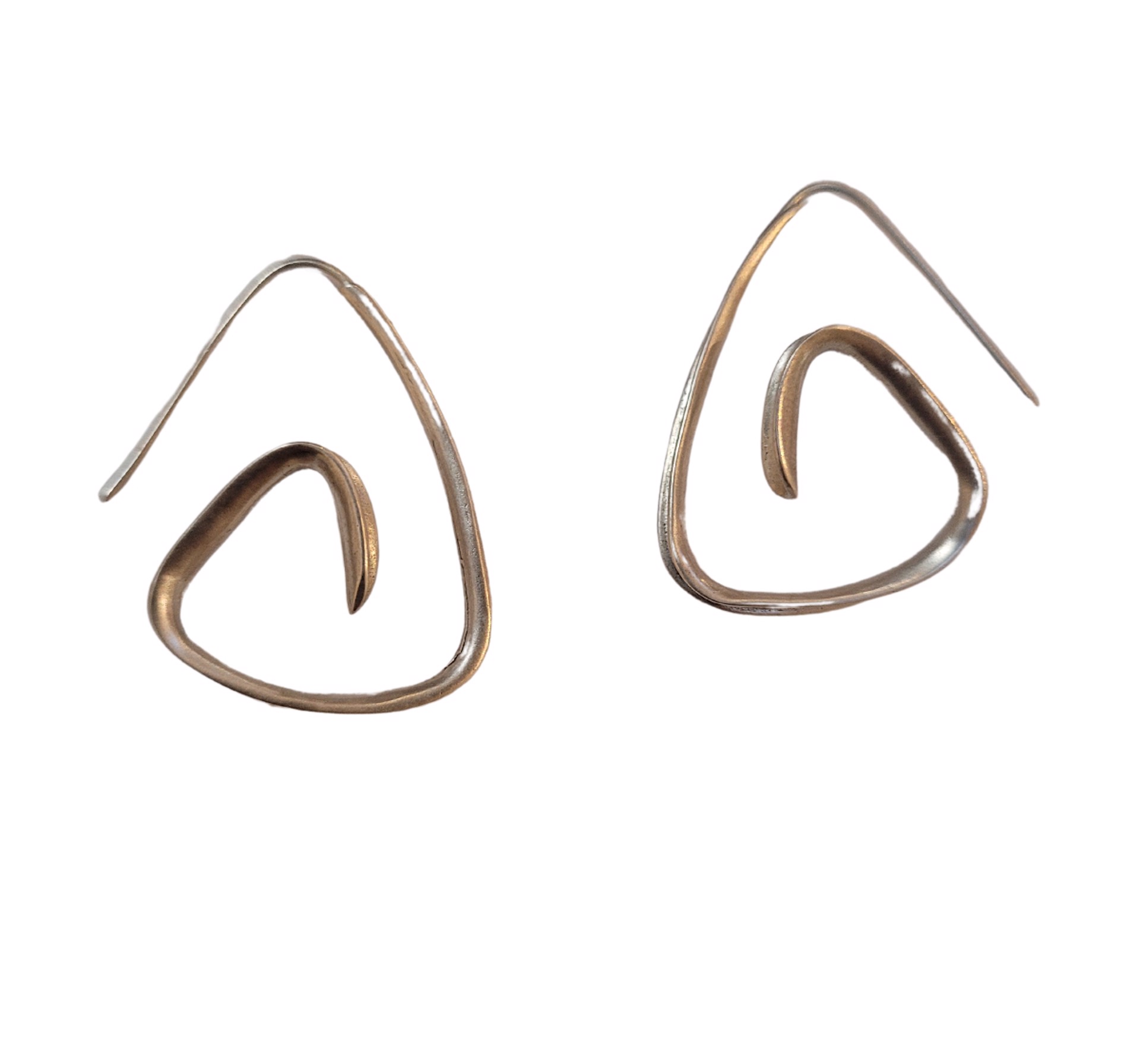 Earrings - Anticlastic Triangle Hoops by Pattie Parkhurst