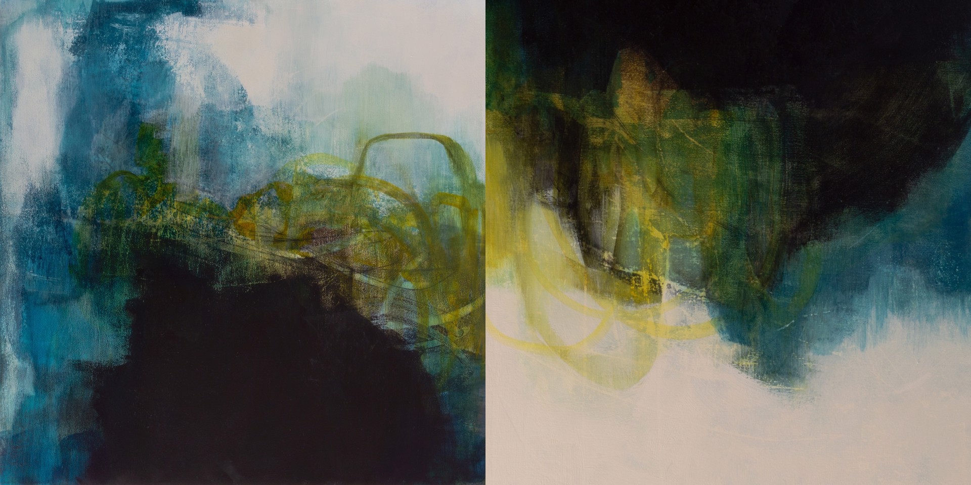 Out of Stillness (diptych) by Kat Green