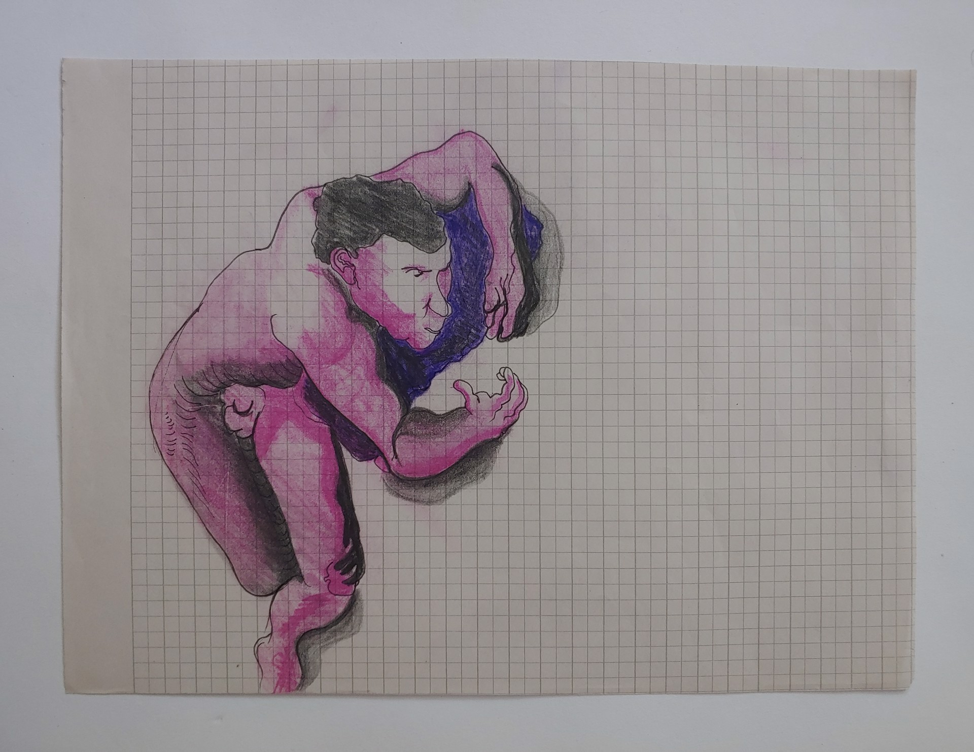 Man in Motion - Drawing by David Amdur