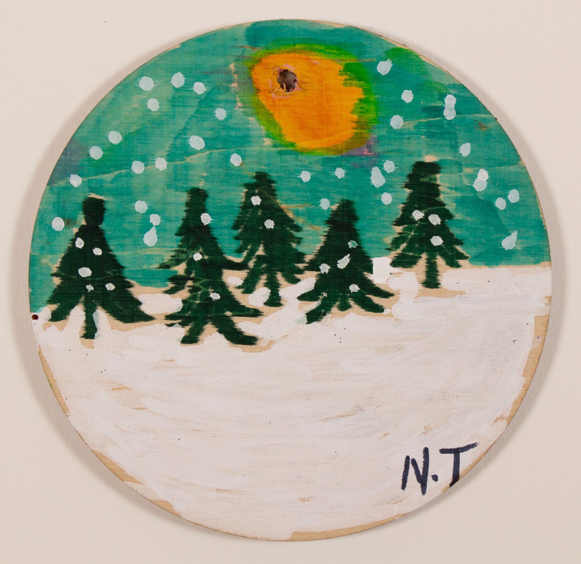 Wreath/Winter Scene (ornament) by Nonja Tiller