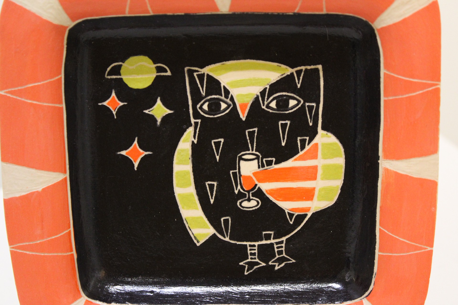 Small Owl Plate - Night Owl 4 by Tammy Smith