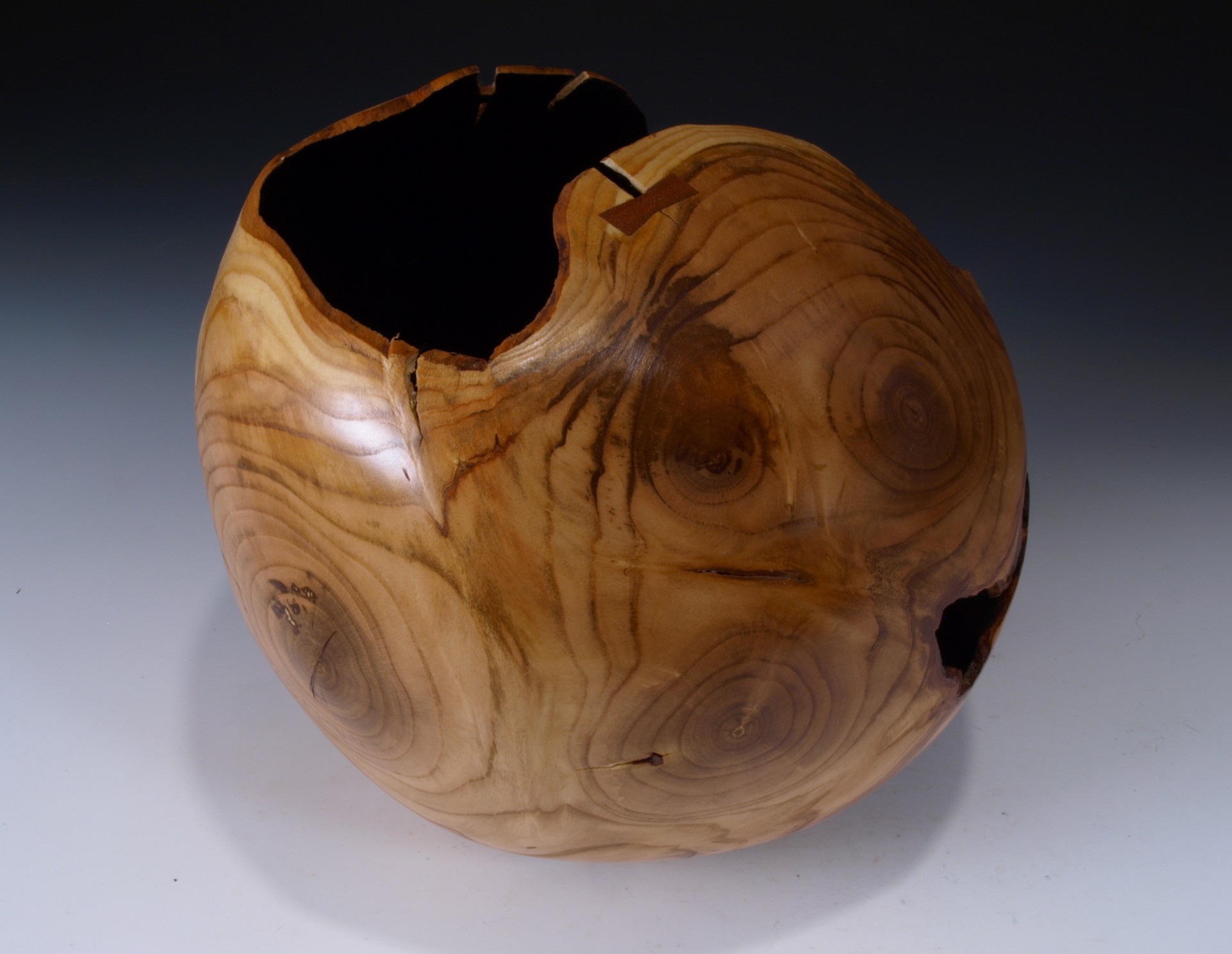 Hollow Peach Wood Vessel by Michael Hampel