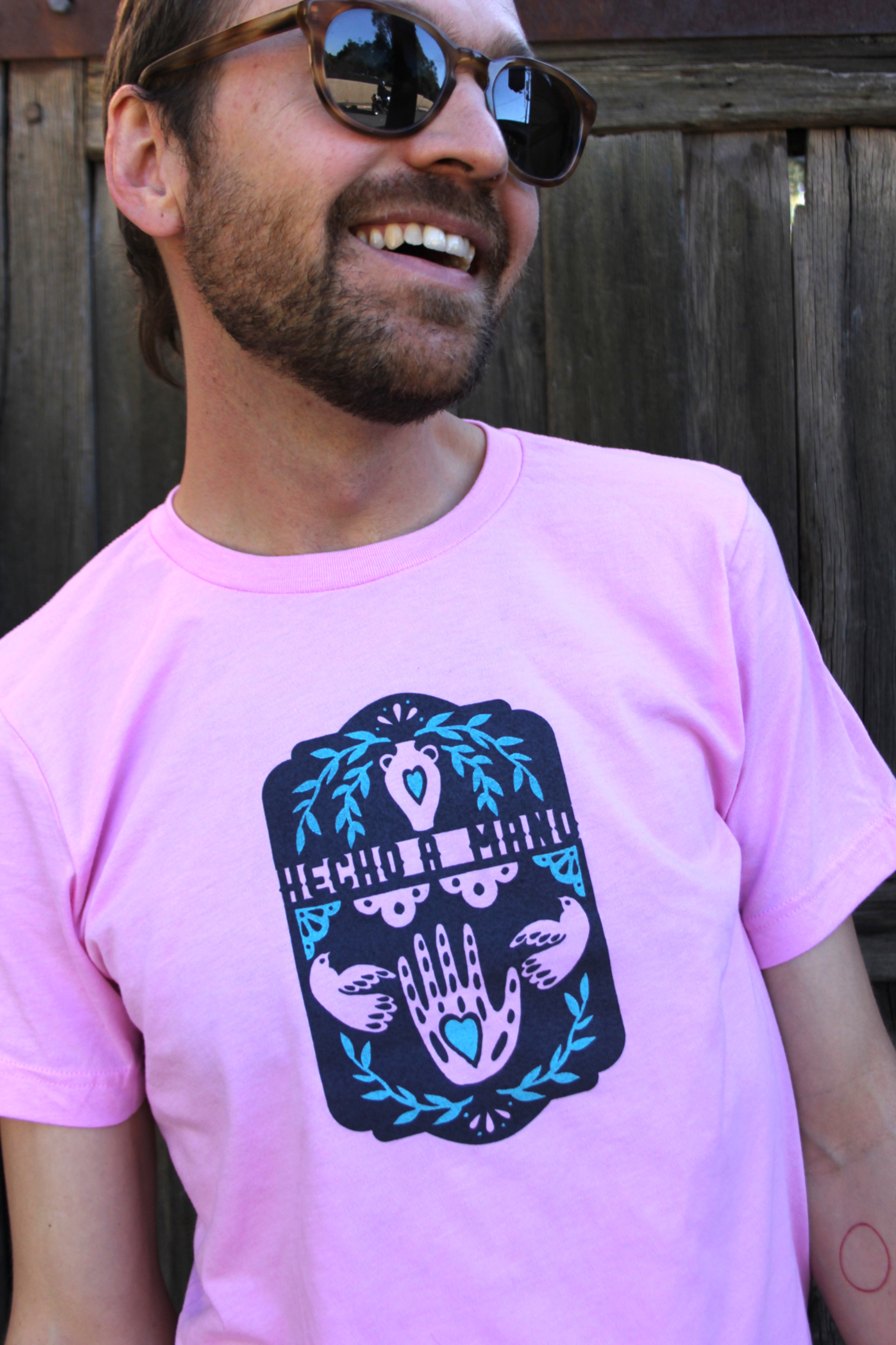 Unisex Pink T-Shirt by Hecho a Mano