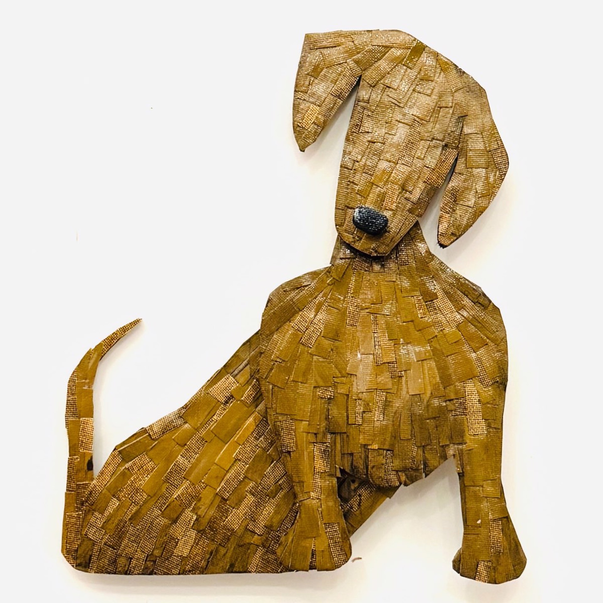 3D Sitting Hot Dog Pup Wall Sculpture RC23-06 by Robin Cooper